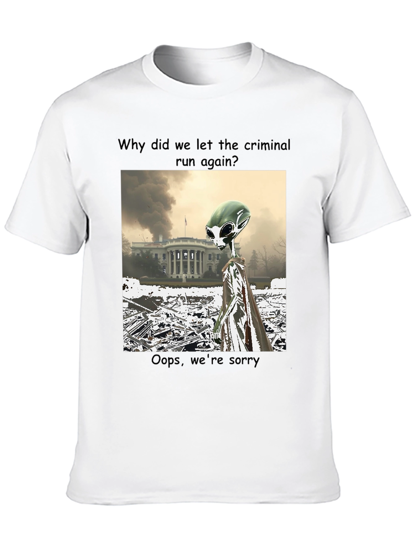 Black Political Alien Humor Graphic Tee view 10