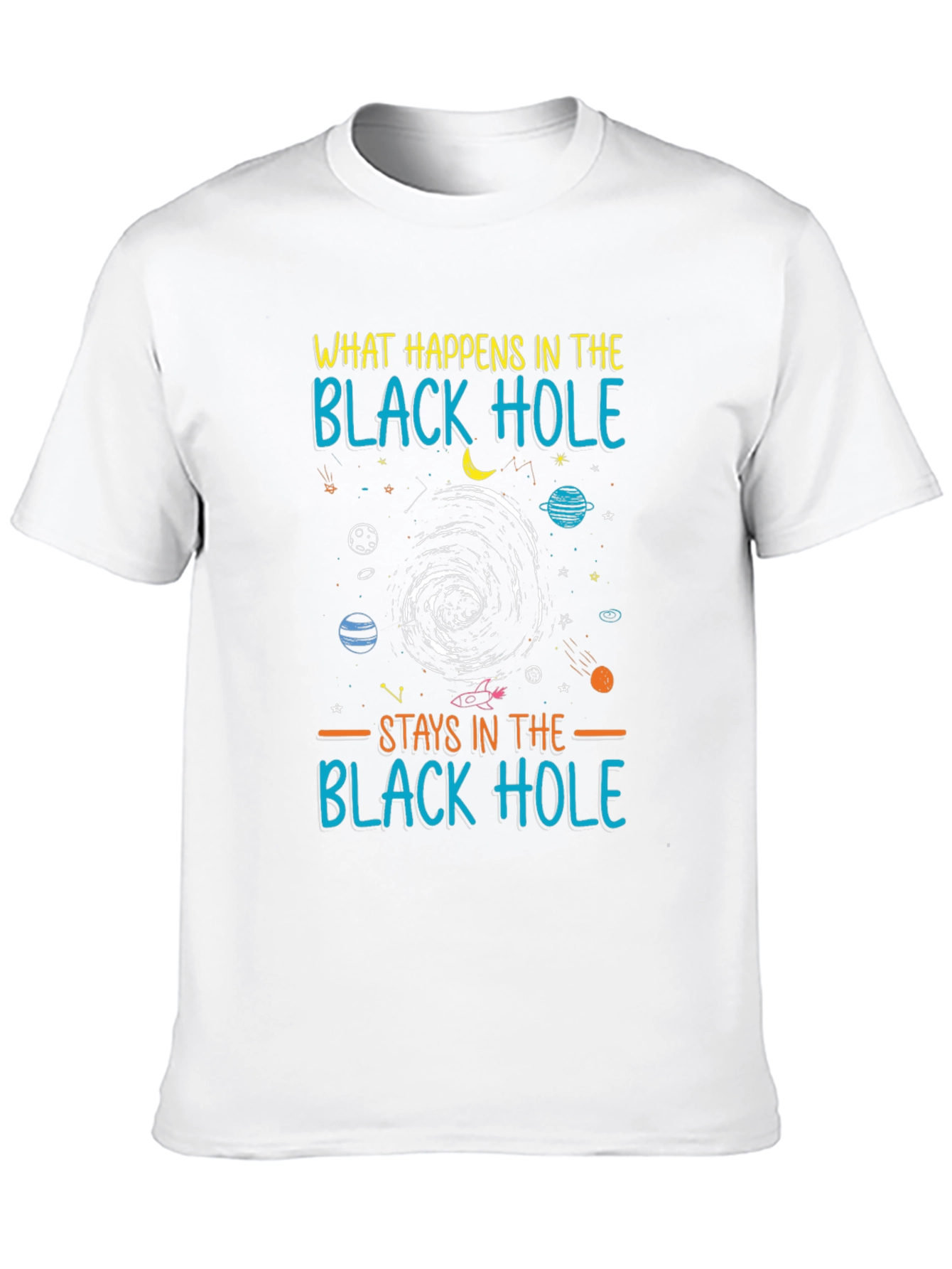 Black Black Hole Graphic T-Shirt - Stay in the Hole! view 10