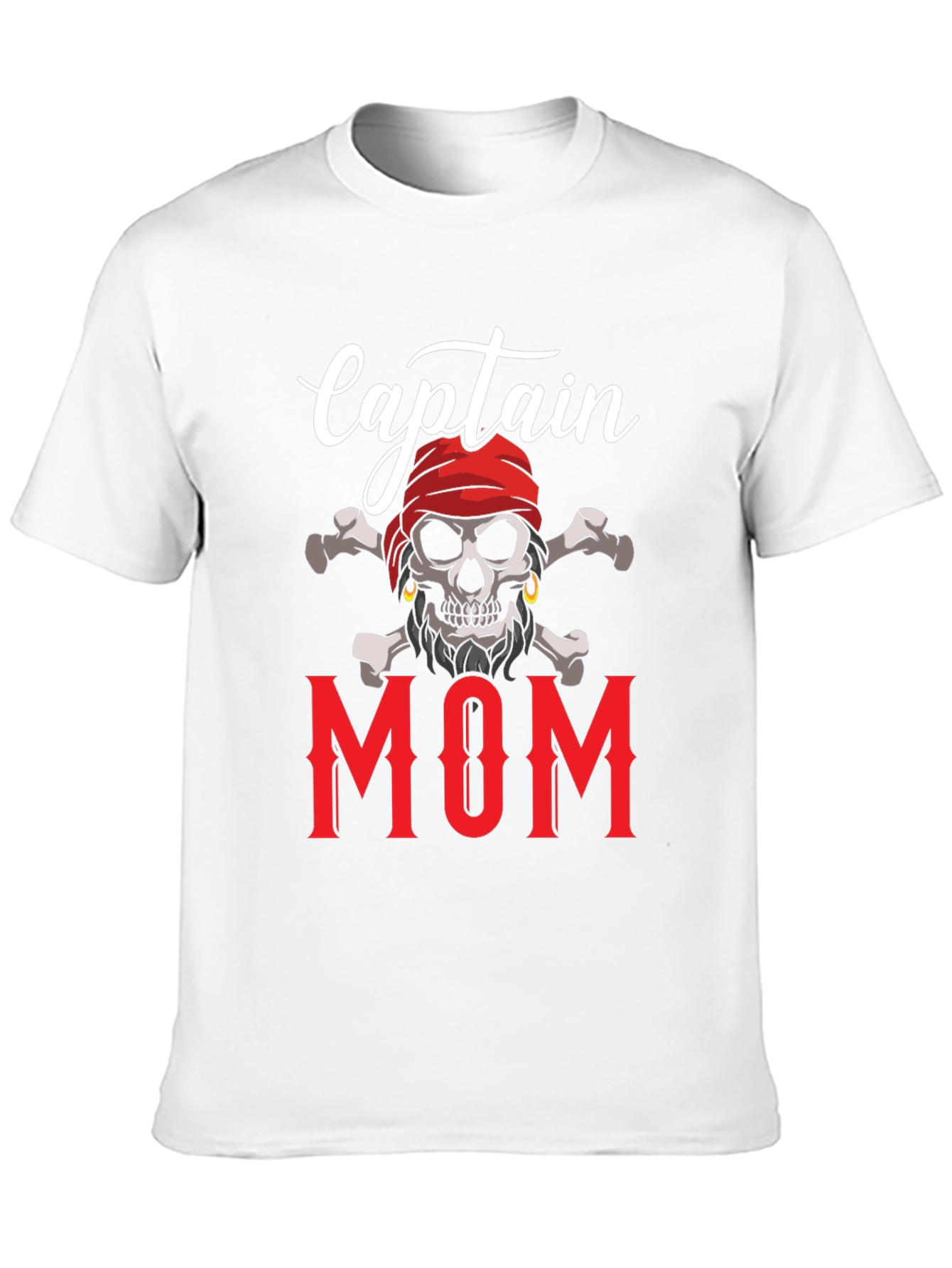 Captain Mom T-Shirt - Pirate Skull Graphic Tee - 10