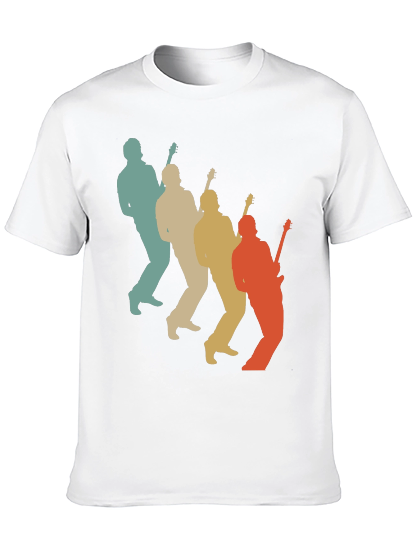 Black Retro Guitar Player T-Shirt - Music Lover Tee view 10