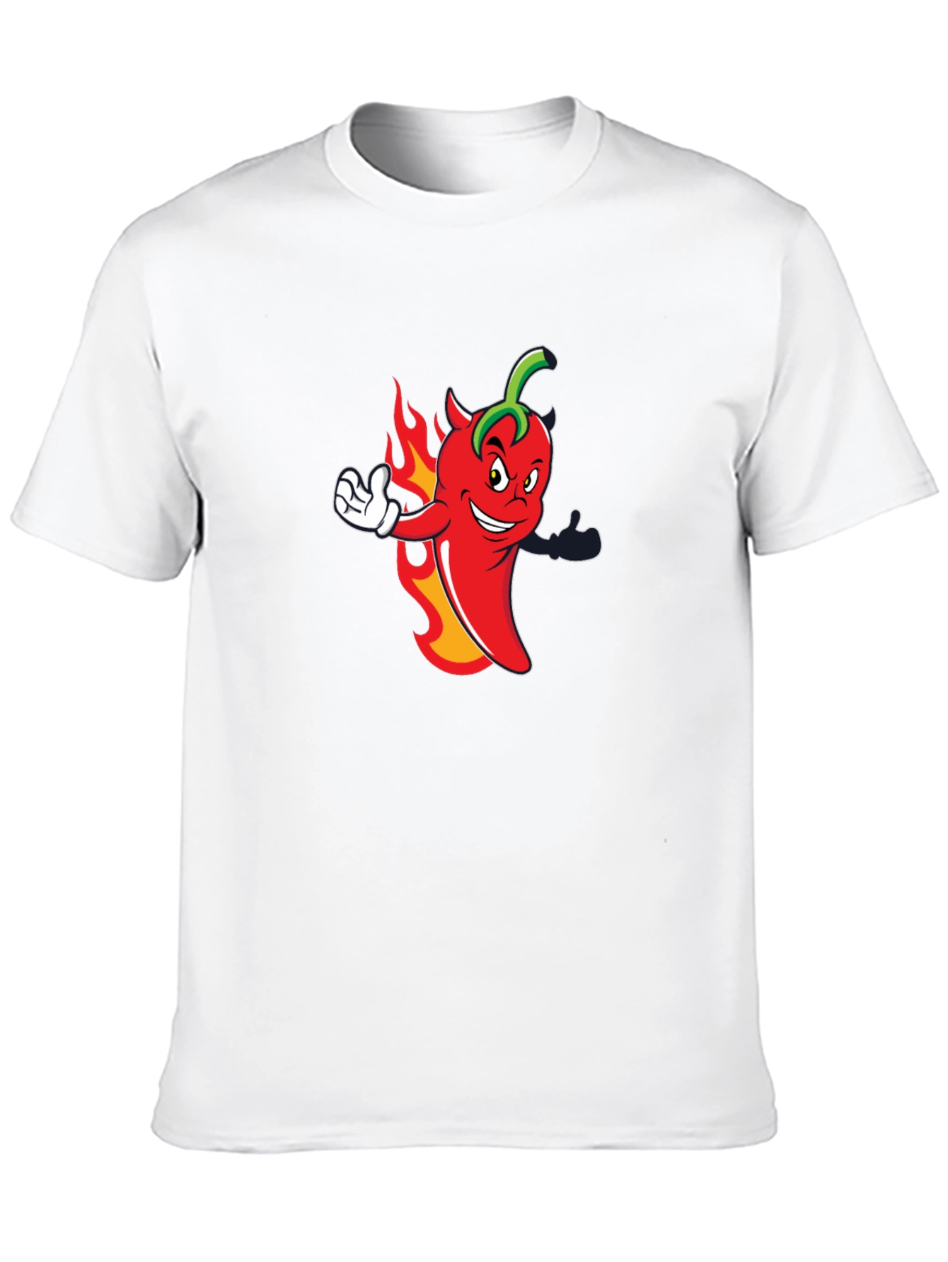 Black Spicy Chili Pepper Cartoon Graphic Black T-Shirt view 10