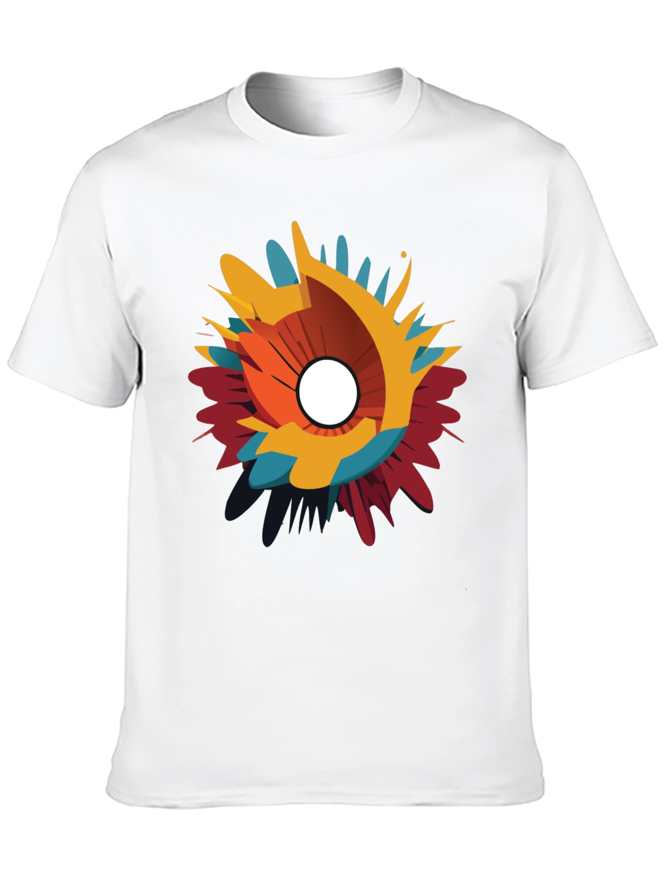 Black Abstract Splash Graphic Black T-Shirt view 10