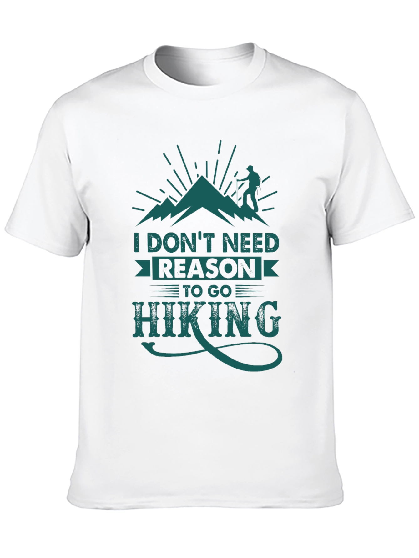 Black Hiking Graphic Tee: I Don't Need Reason To Go Hiking view 10