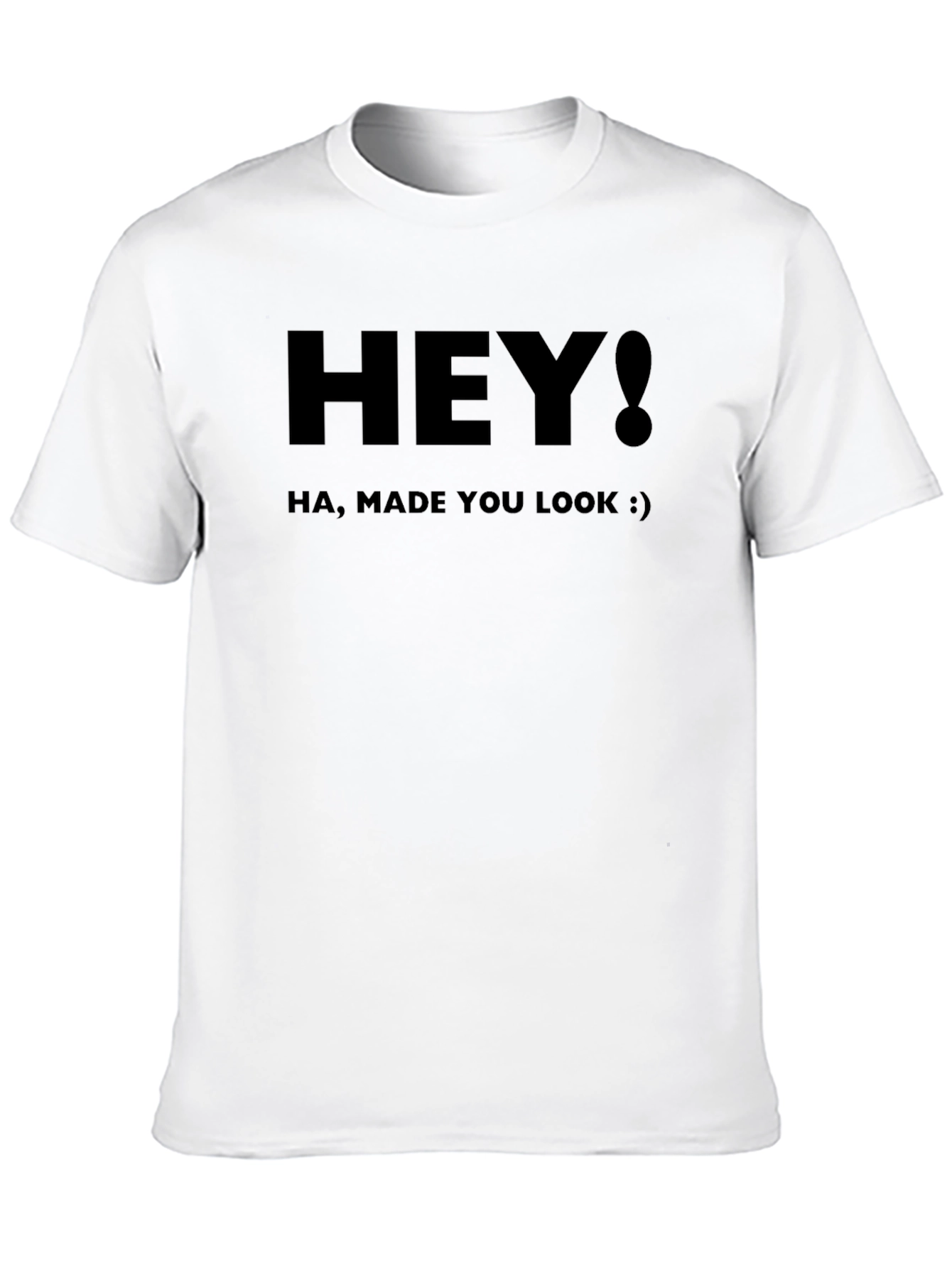 Black Humorous Graphic Tee - Hey! Made You Look, Black Shirt view 10