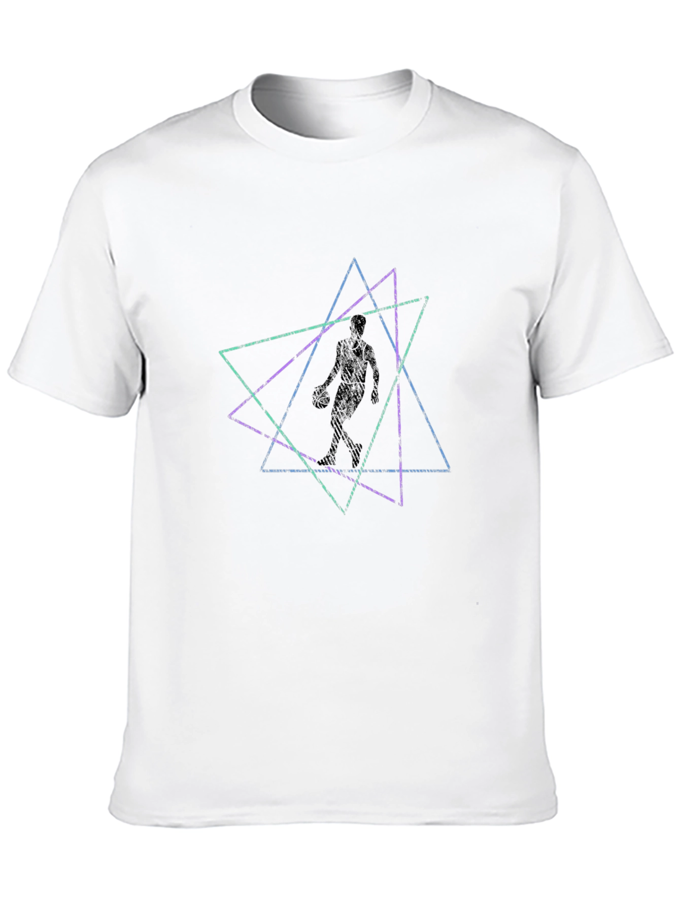 Black Geometric Figure Black T-Shirt view 10