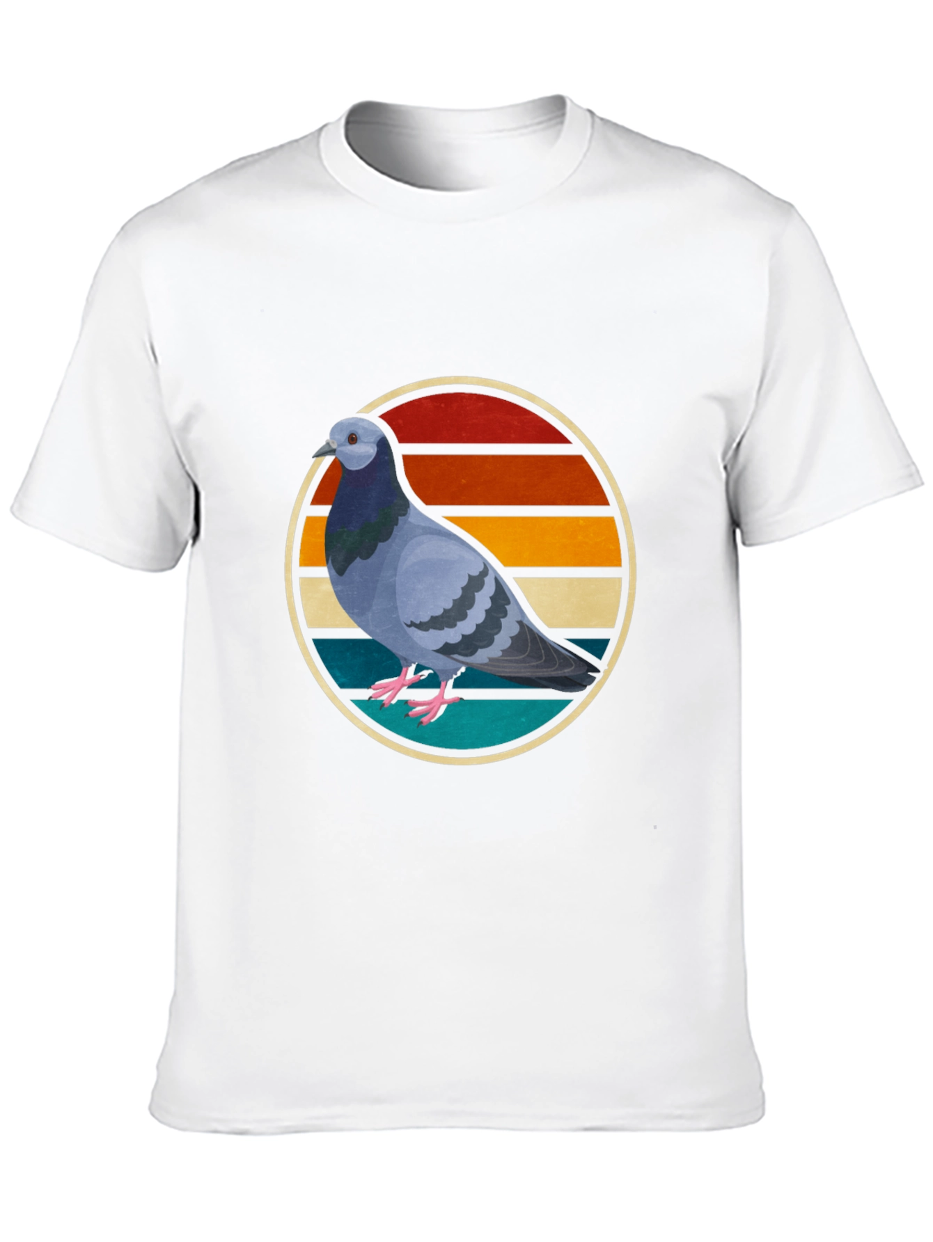 Black Retro Pigeon Graphic Tee - Cool Bird Lover Shirt view 10