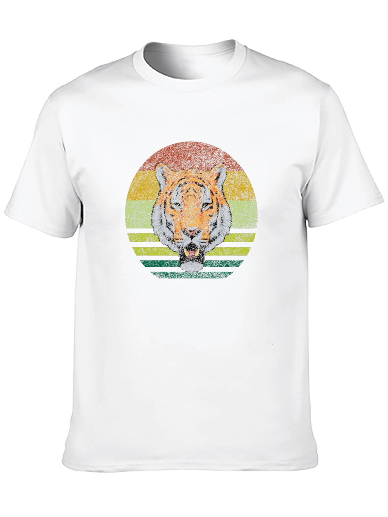 Black Retro Tiger Graphic Tee - Classic Crew Neck view 10