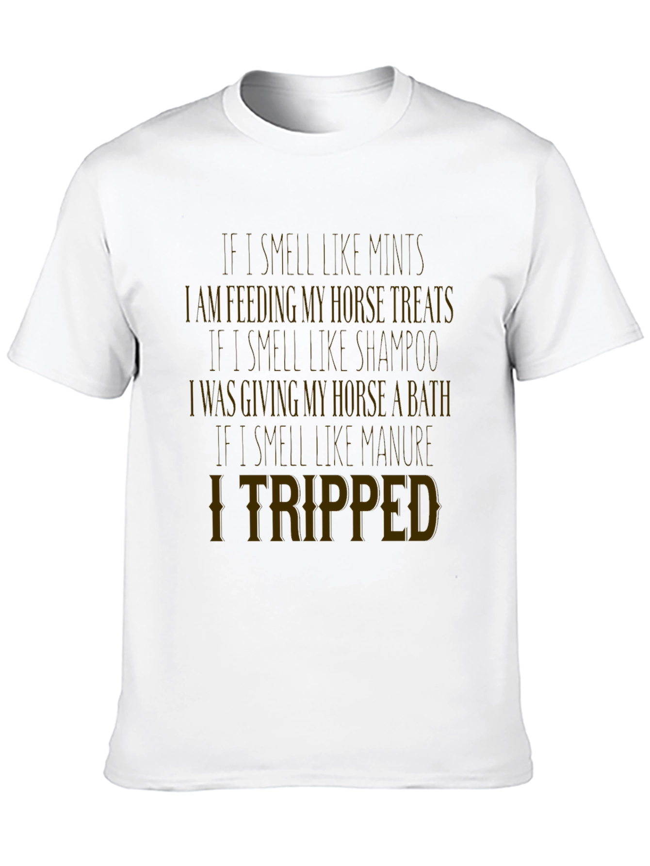 Black Funny Horse Lover T-Shirt: Tripped Manure Tee view 10