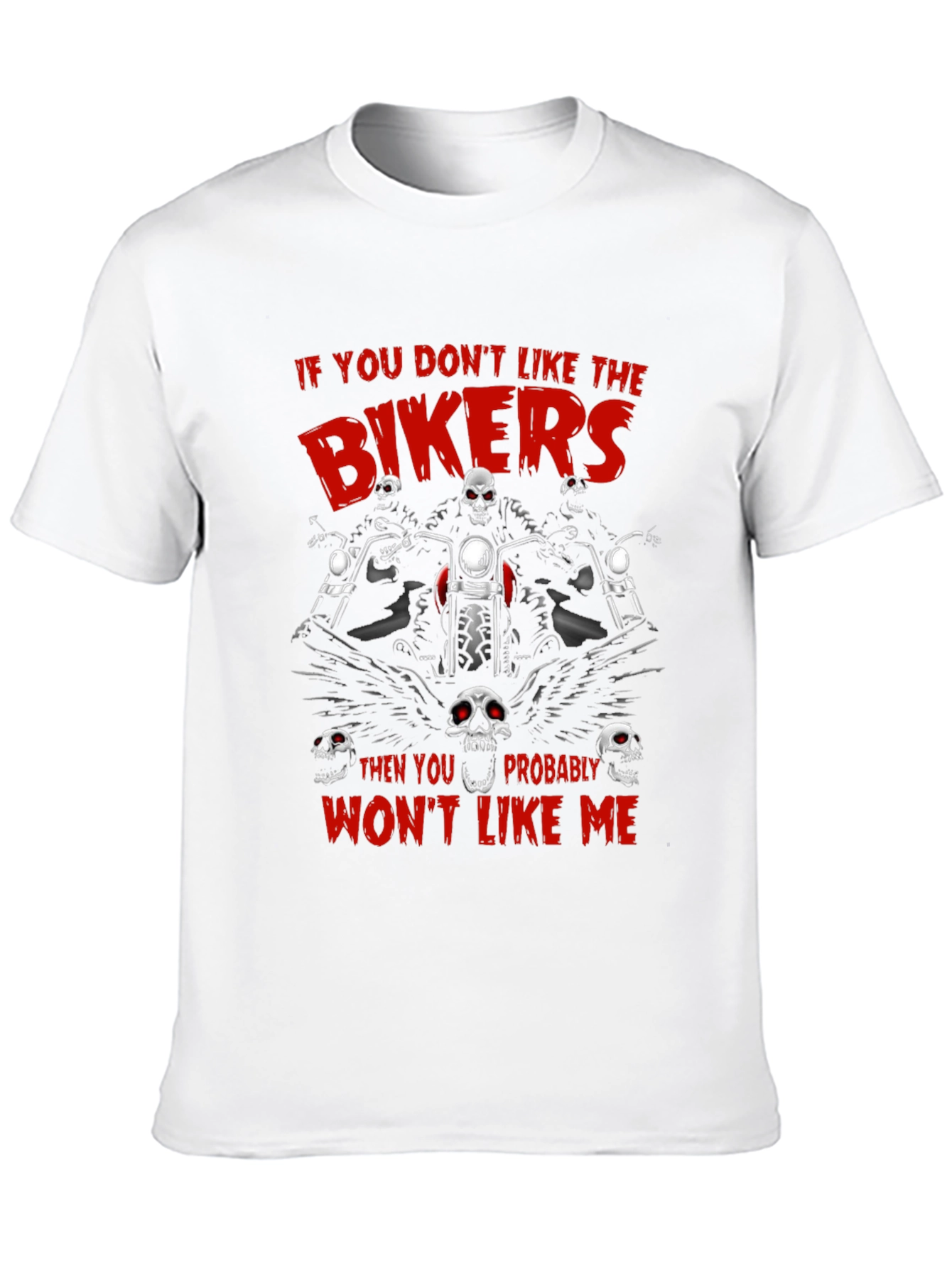 Black Biker Skull Graphic T-Shirt - Edgy Ride Apparel view 10