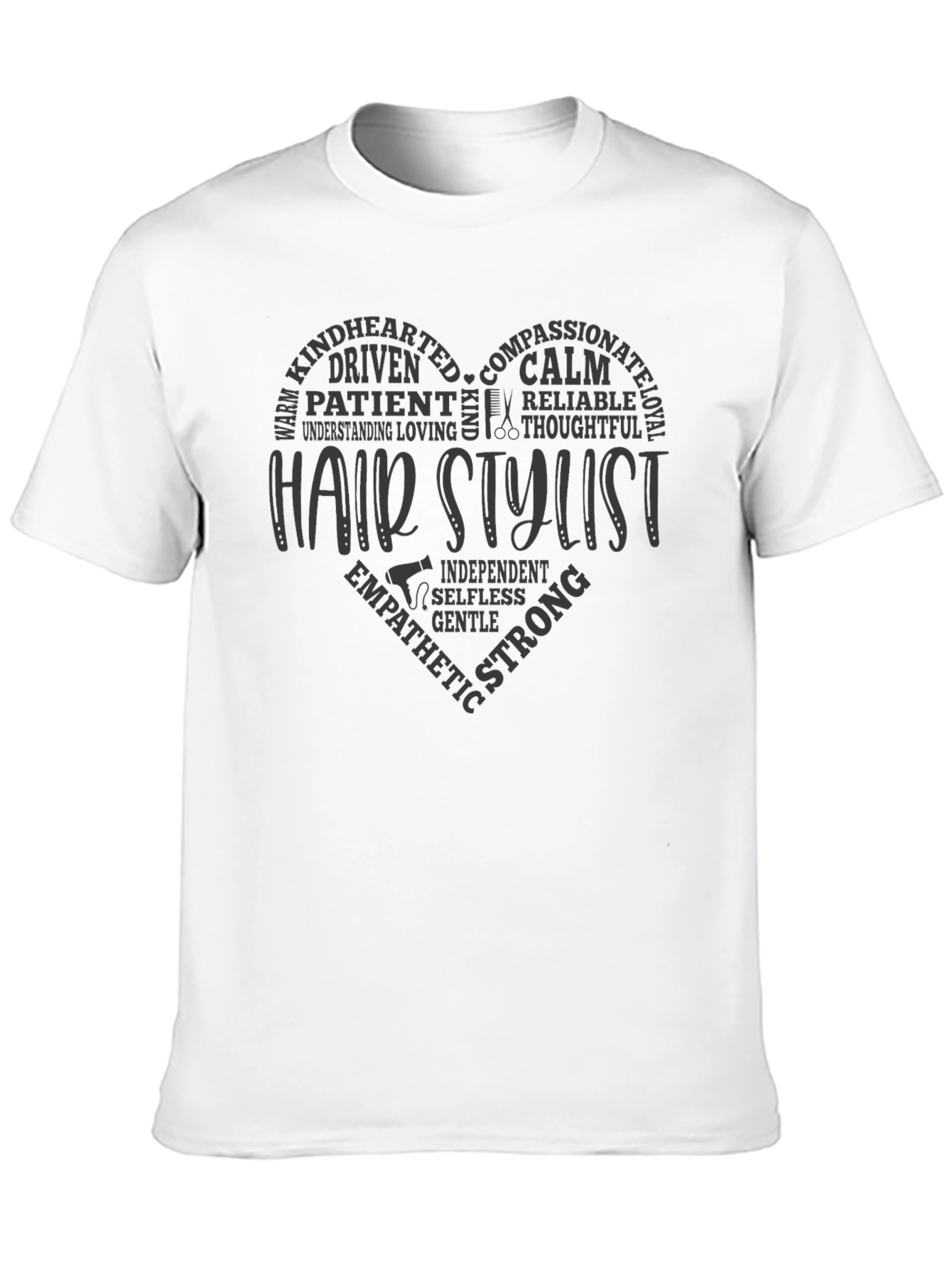 Black Hair Stylist Heart Graphic T-Shirt view 10