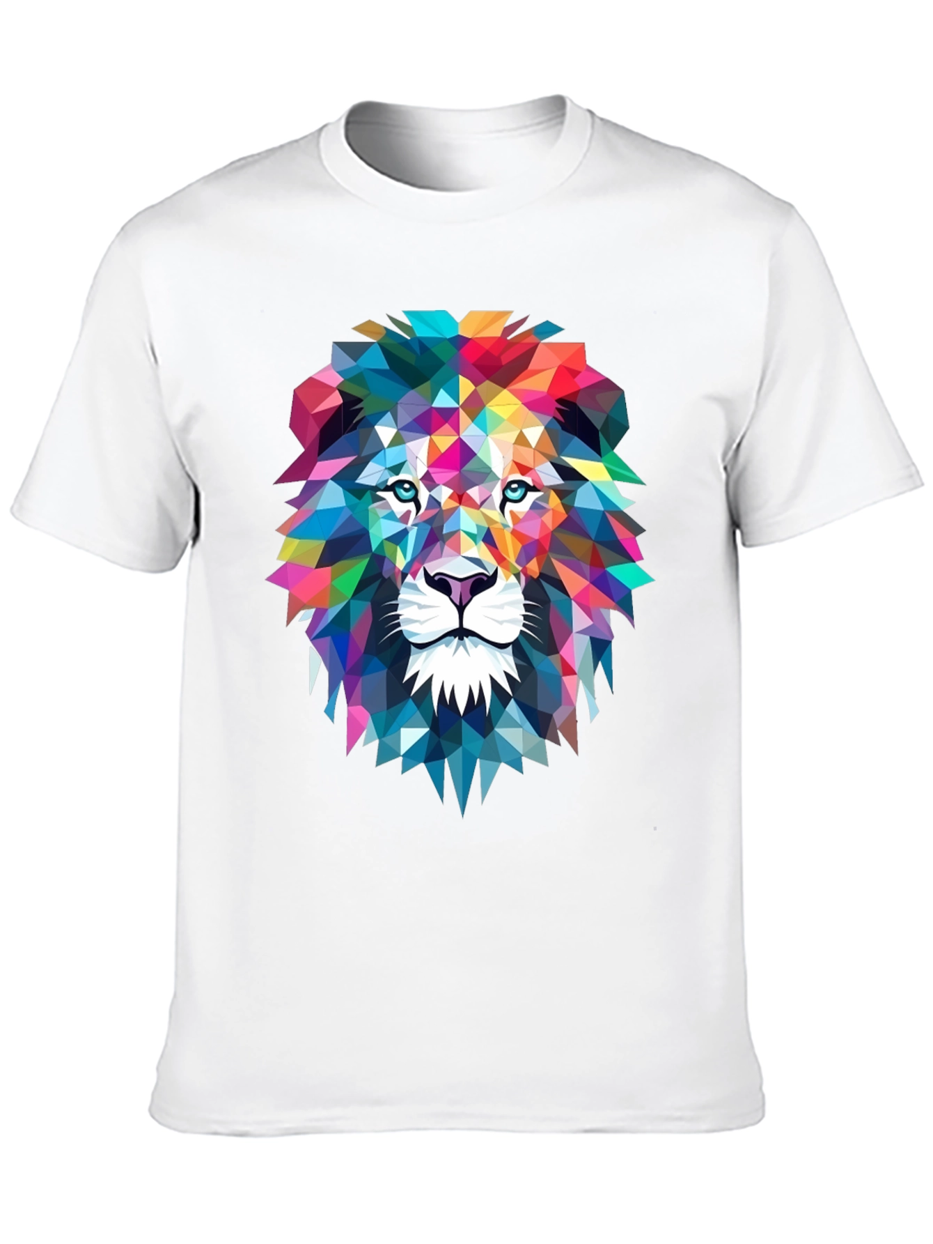 Black Geometric Lion Graphic Tee - Bold Art Design view 10