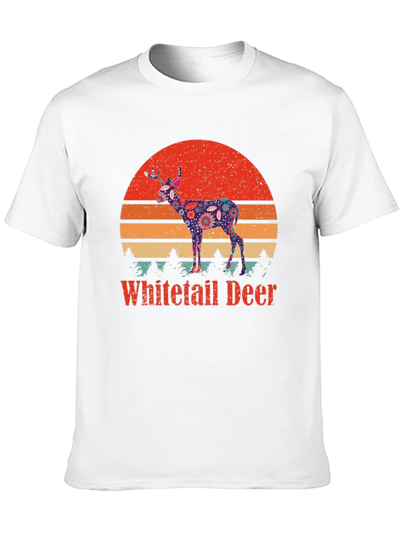 Black Vintage Whitetail Deer Graphic T-Shirt view 10