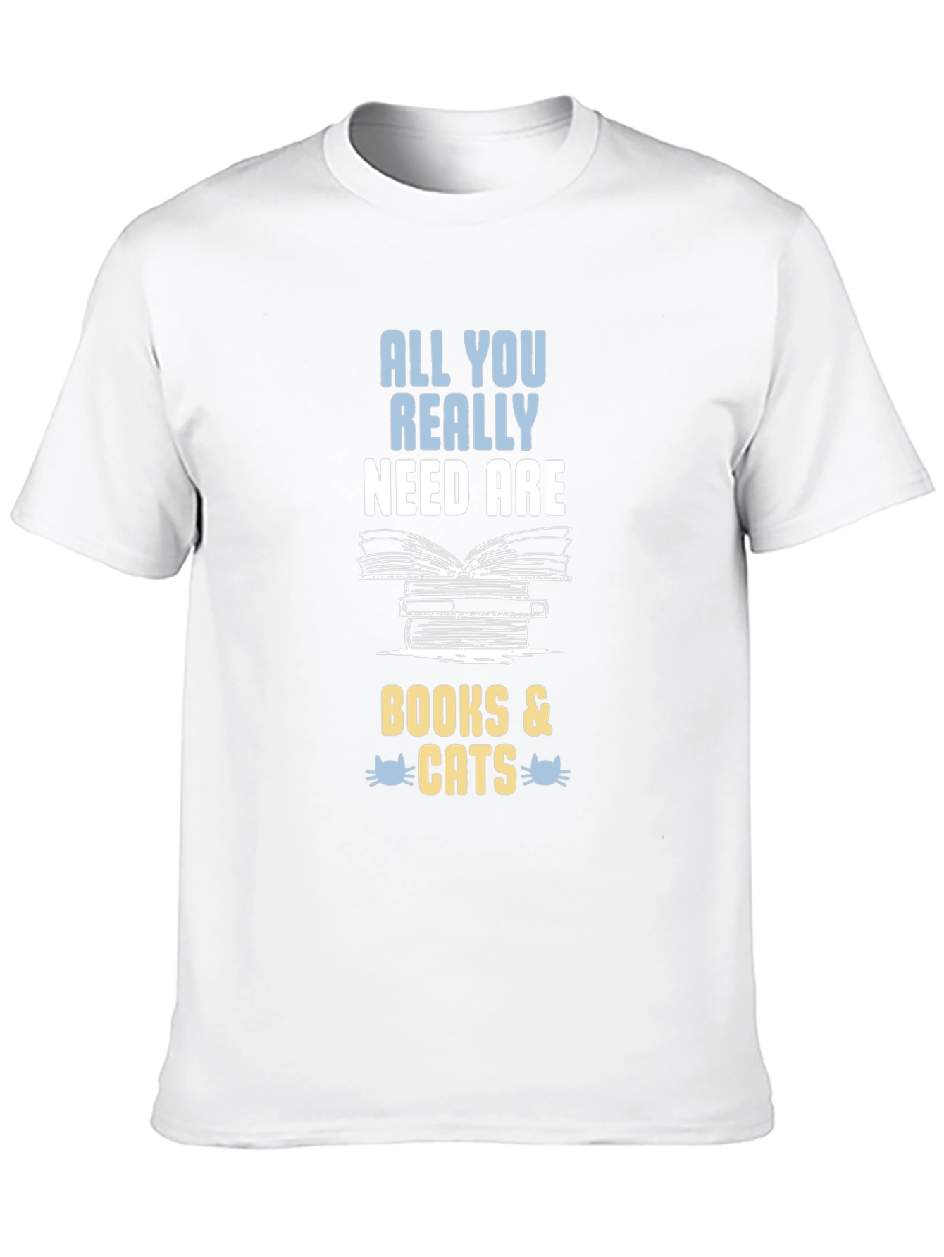 Black All You Need Is Books & Cats T-Shirt view 10