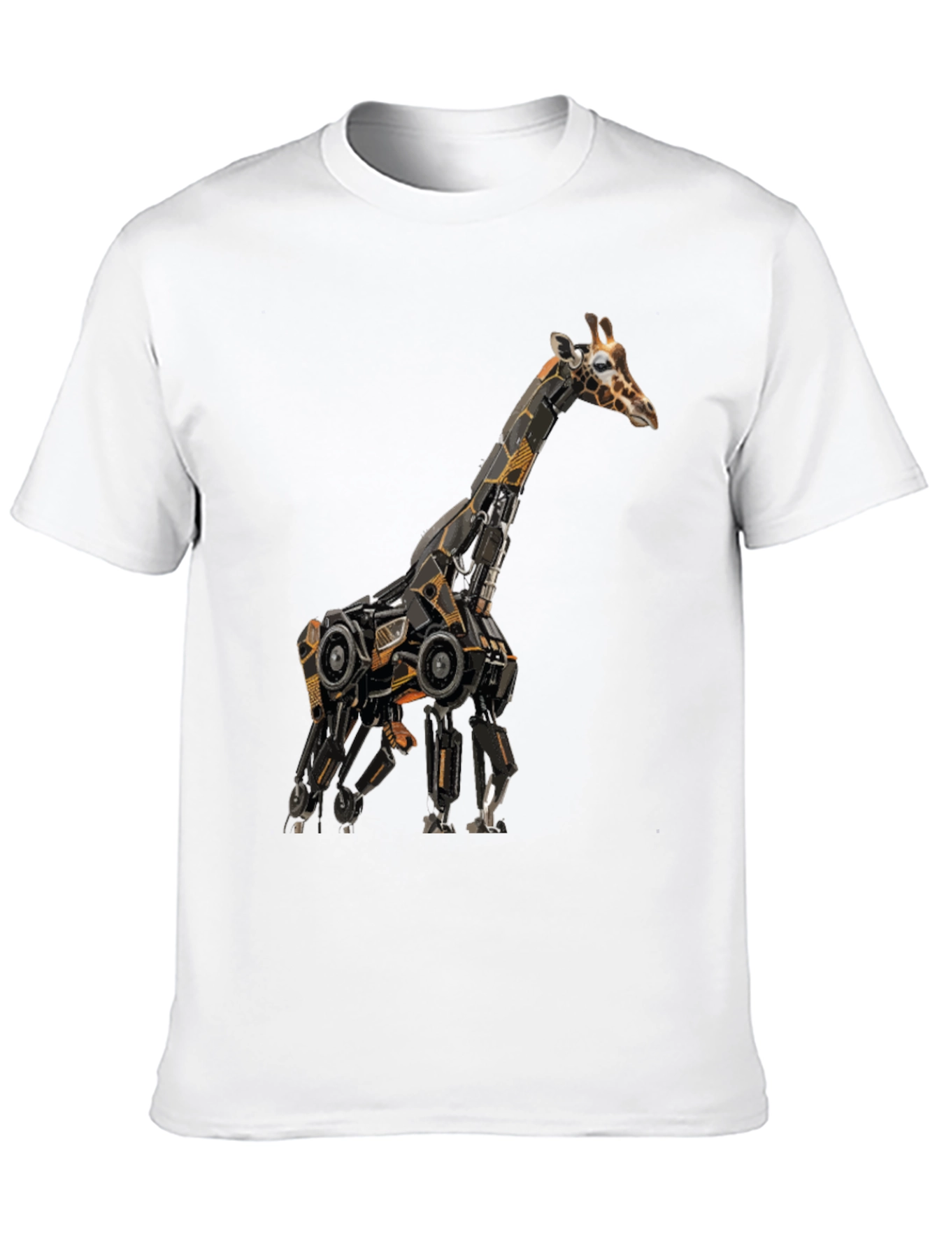 Black Robotic Giraffe Graphic Tee - Cool Black T-Shirt view 10