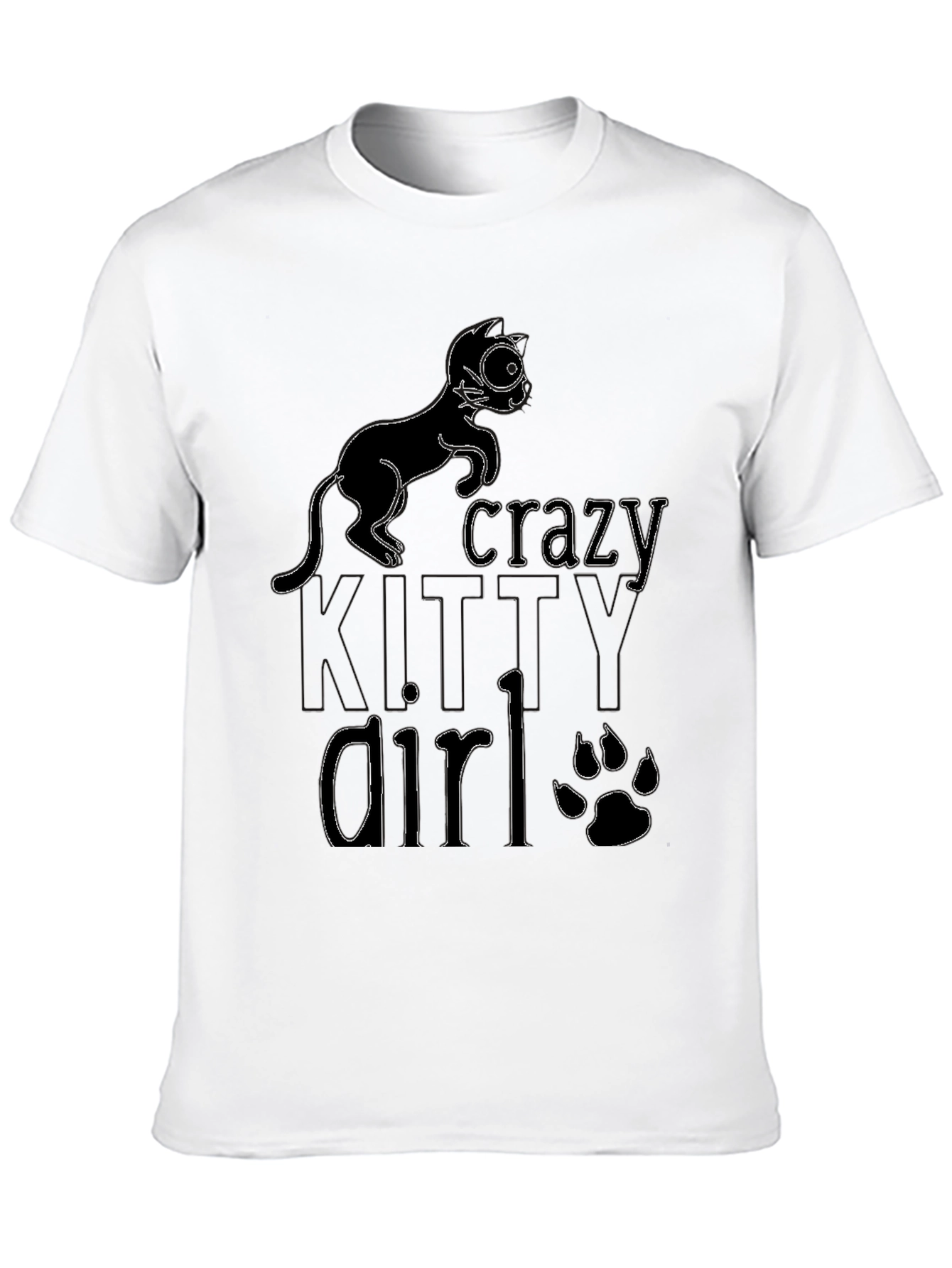 Black Crazy Cat Lady Graphic Tee - Black view 10
