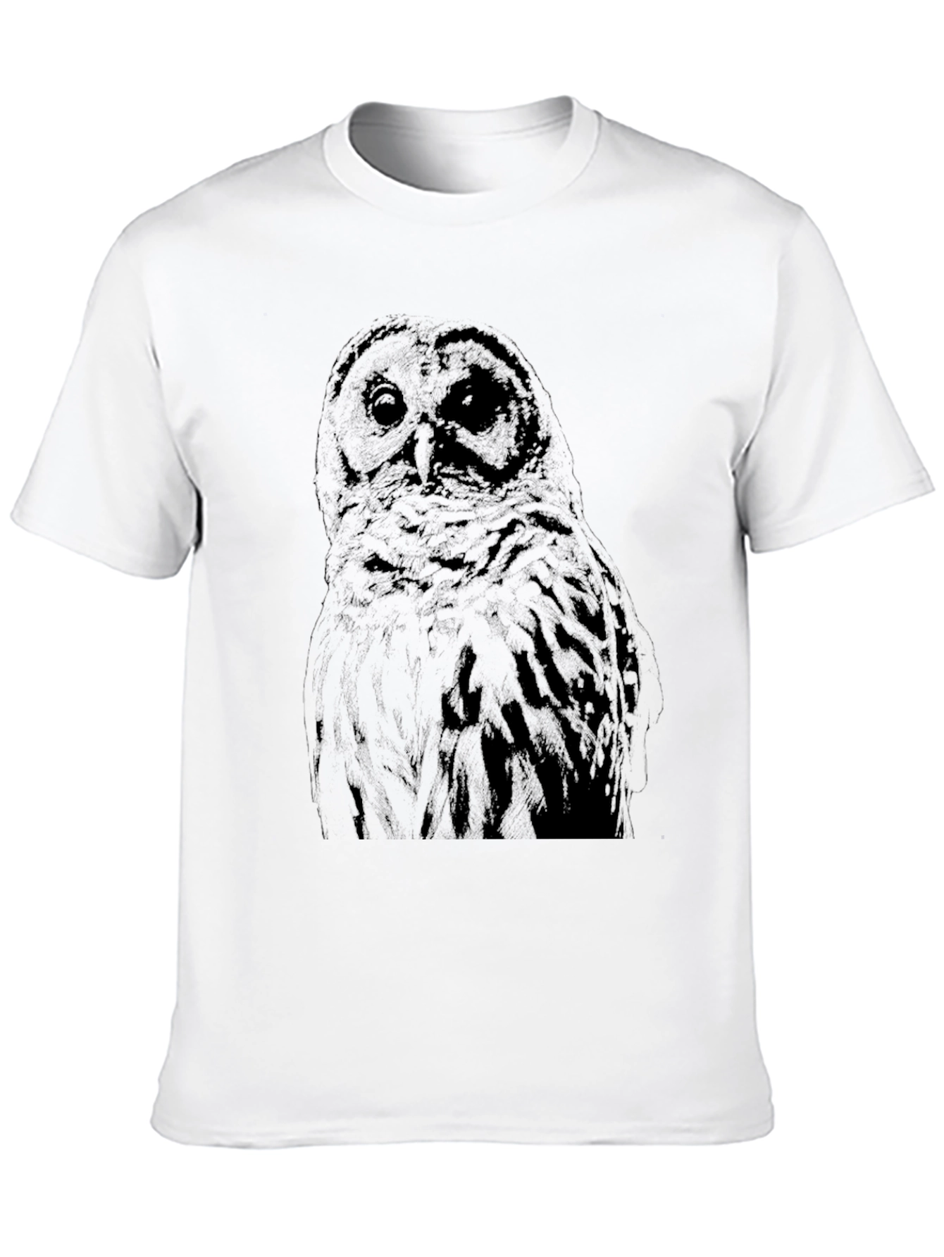 Owl Graphic Print Crew Neck T-Shirt - 10