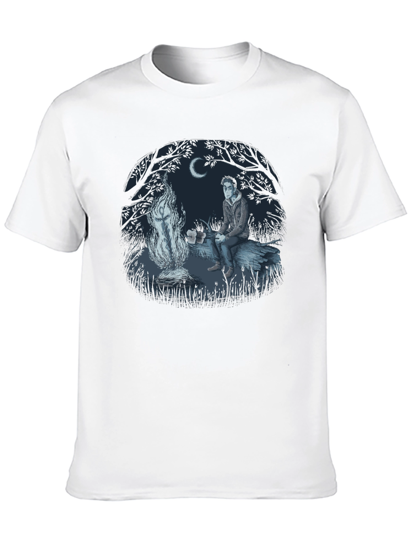 Black Campfire Story Graphic Tee - Relaxed Night Design view 10