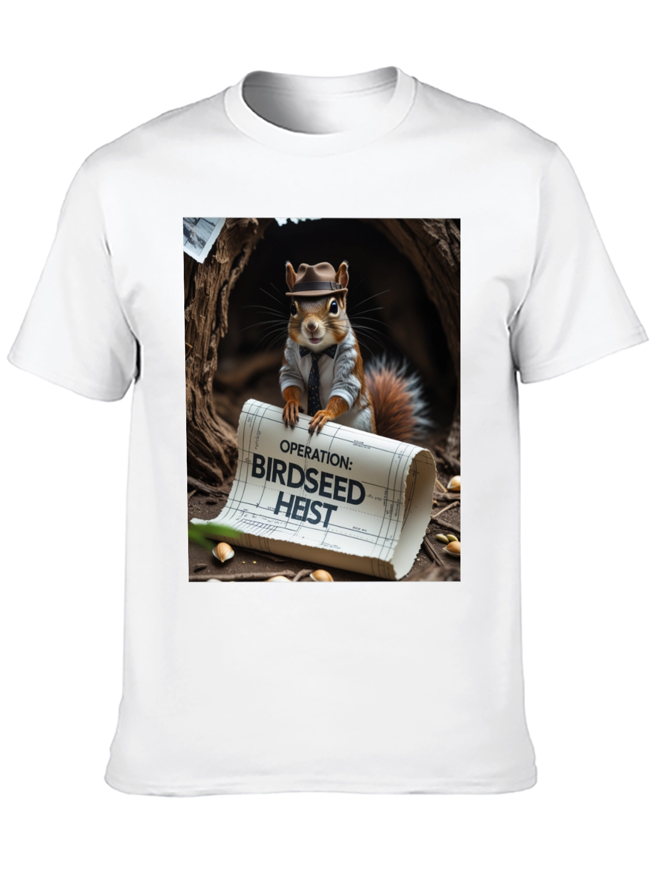 Black Birdseed Heist Squirrel Tee view 10