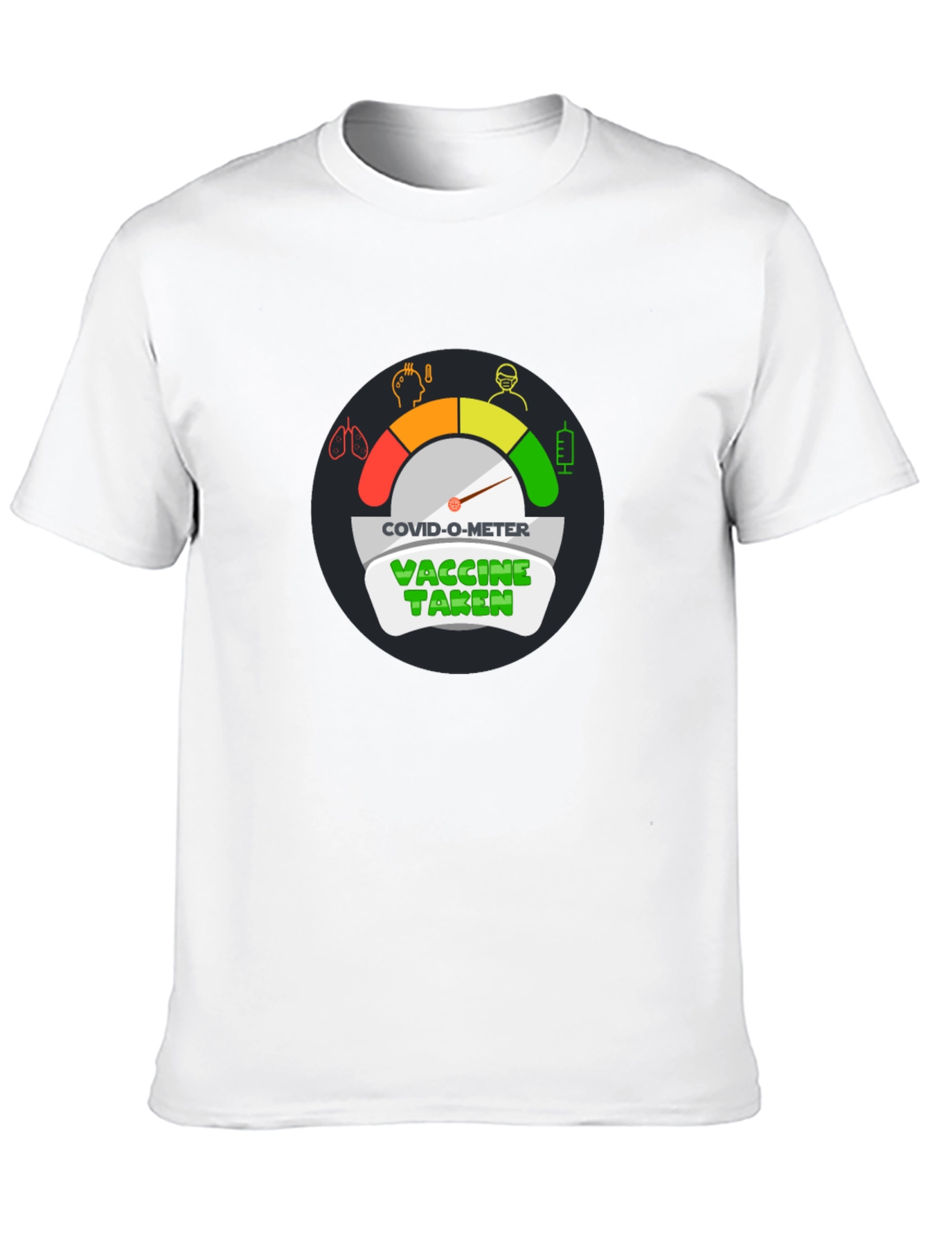 Black COVID-O-Meter Vaccine Taken Black T-Shirt view 10