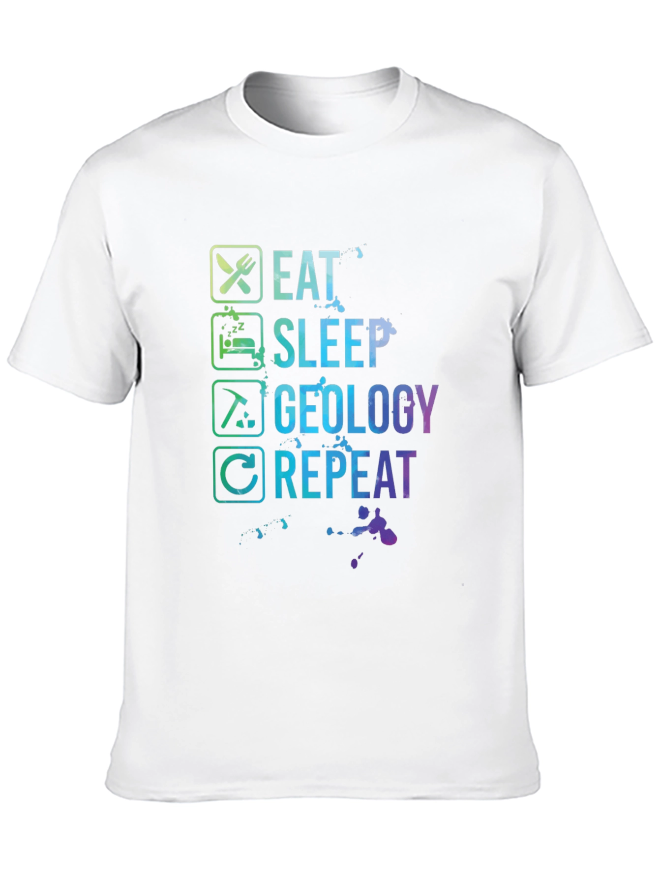 Black Eat Sleep Geology Repeat T-Shirt - Geologist Gift view 10
