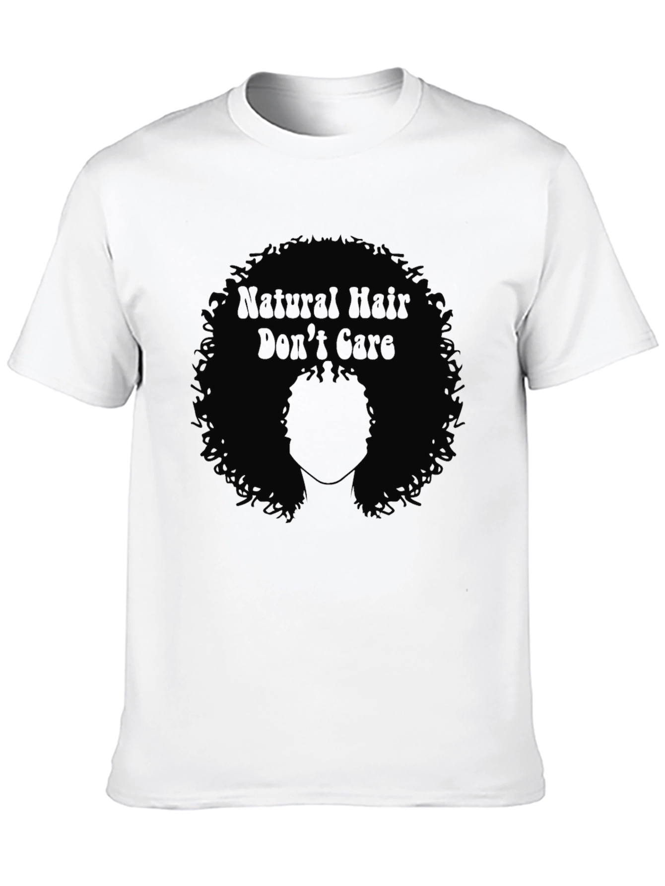 Black Natural Hair Don't Care Tee - Black Graphic T-Shirt view 10