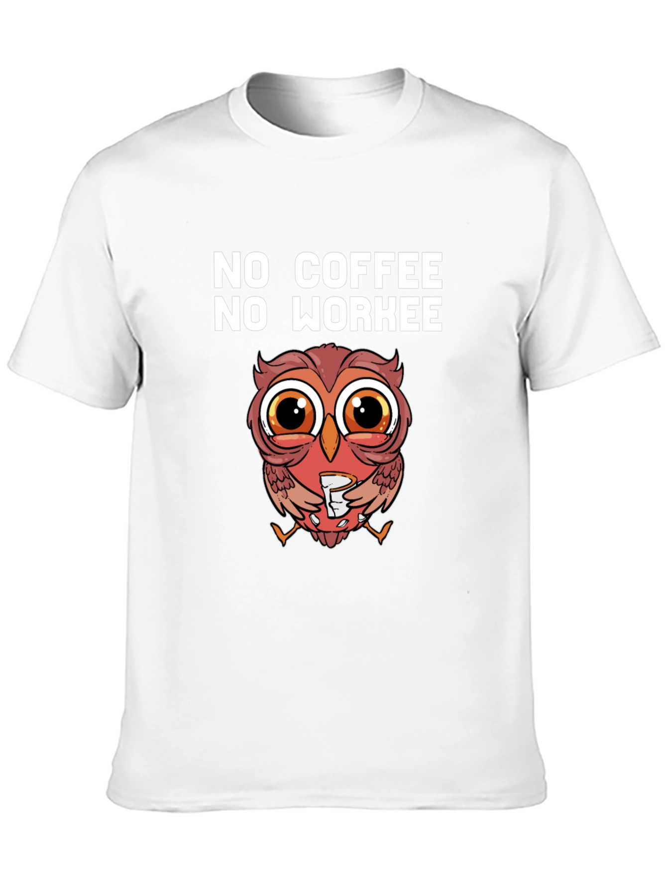Black No Coffee No Workee Owl T-Shirt view 10