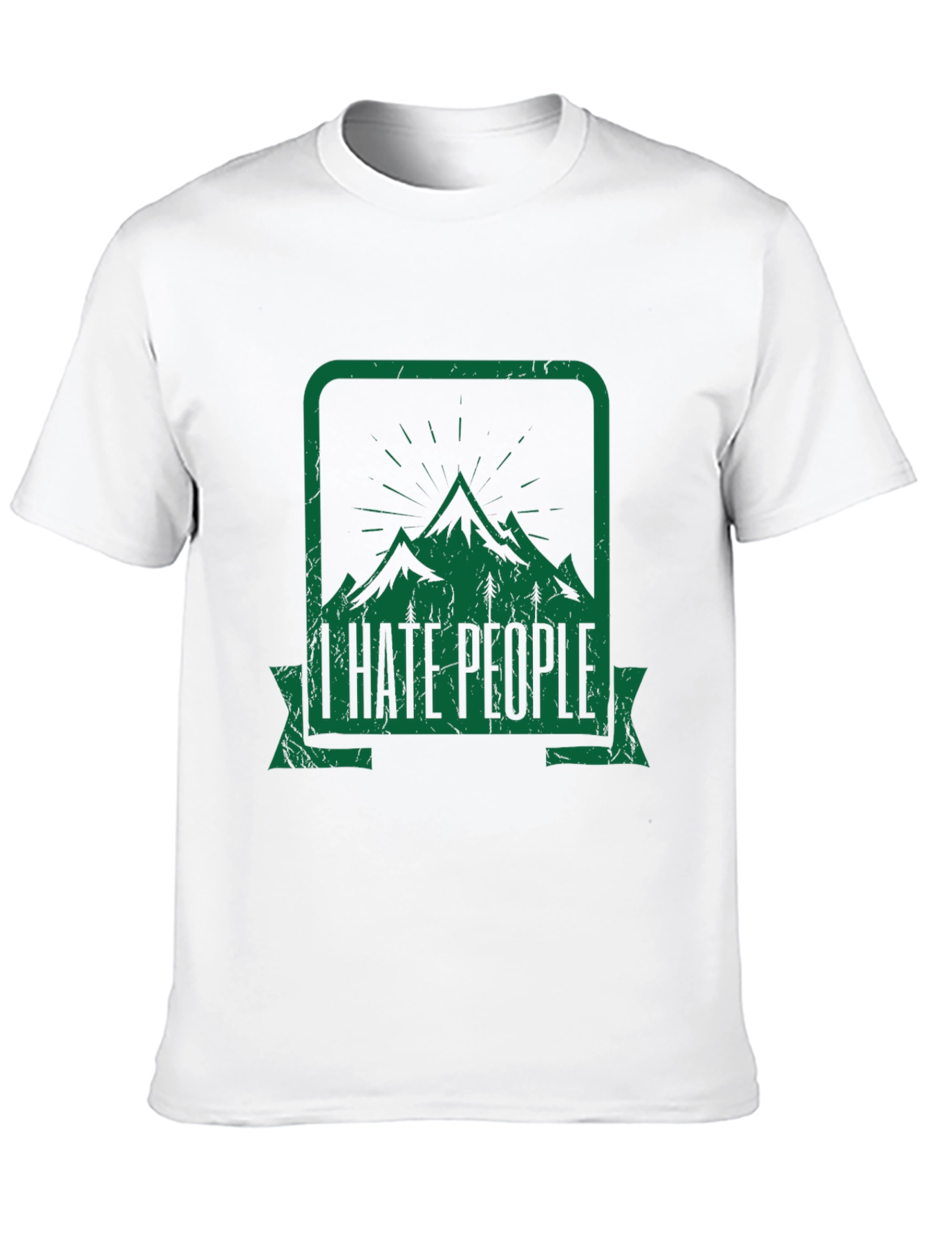 Black I Hate People Mountain Graphic Black Tee view 10