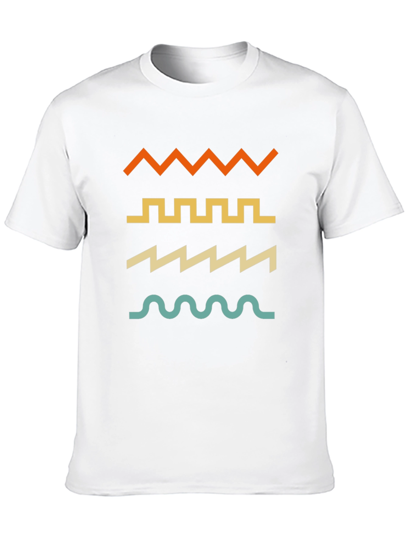 Black Retro Wave Pattern T-Shirt - Cool Graphic Tee view 10