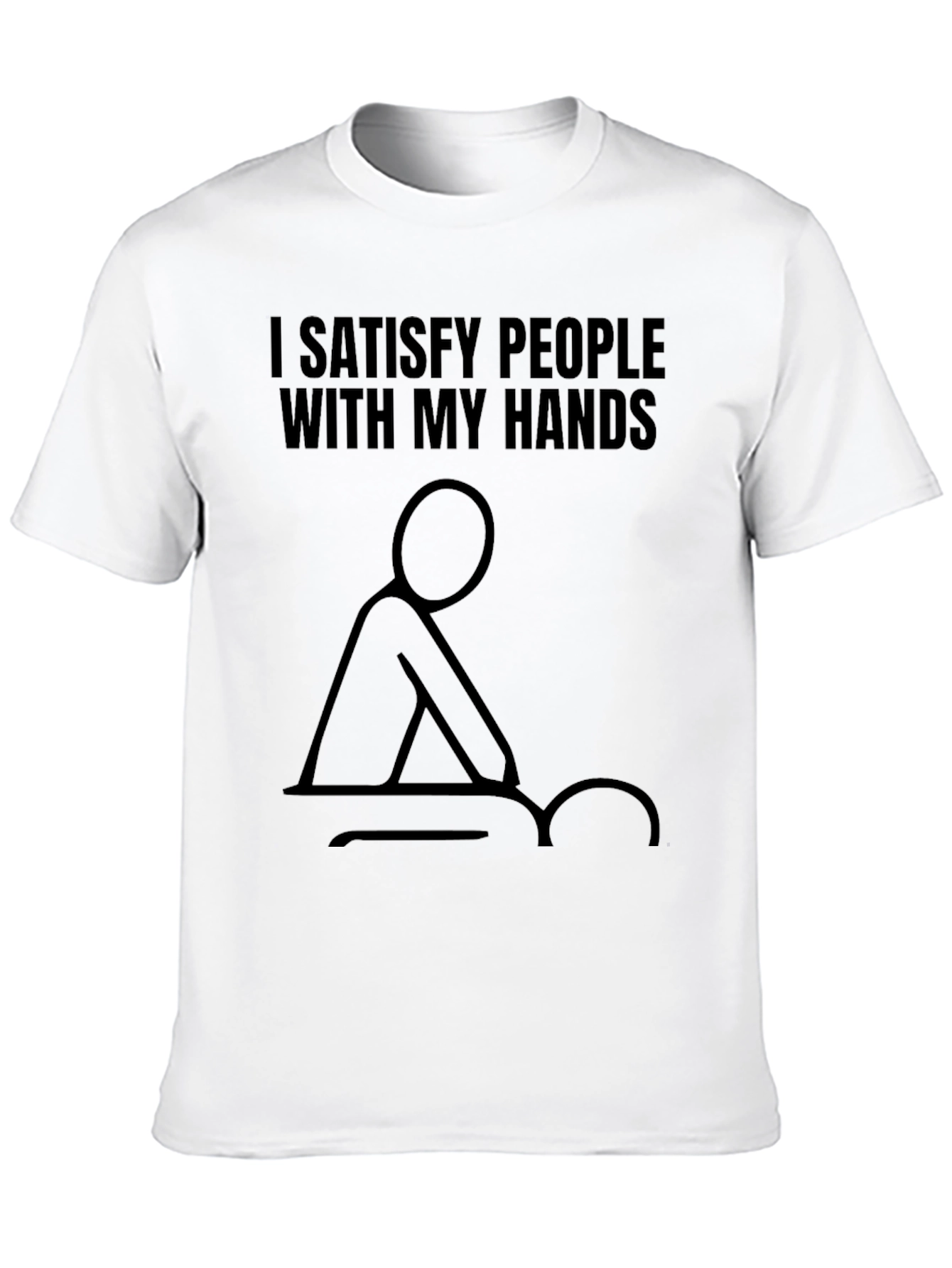 Black I Satisfy People Massage T-Shirt view 10