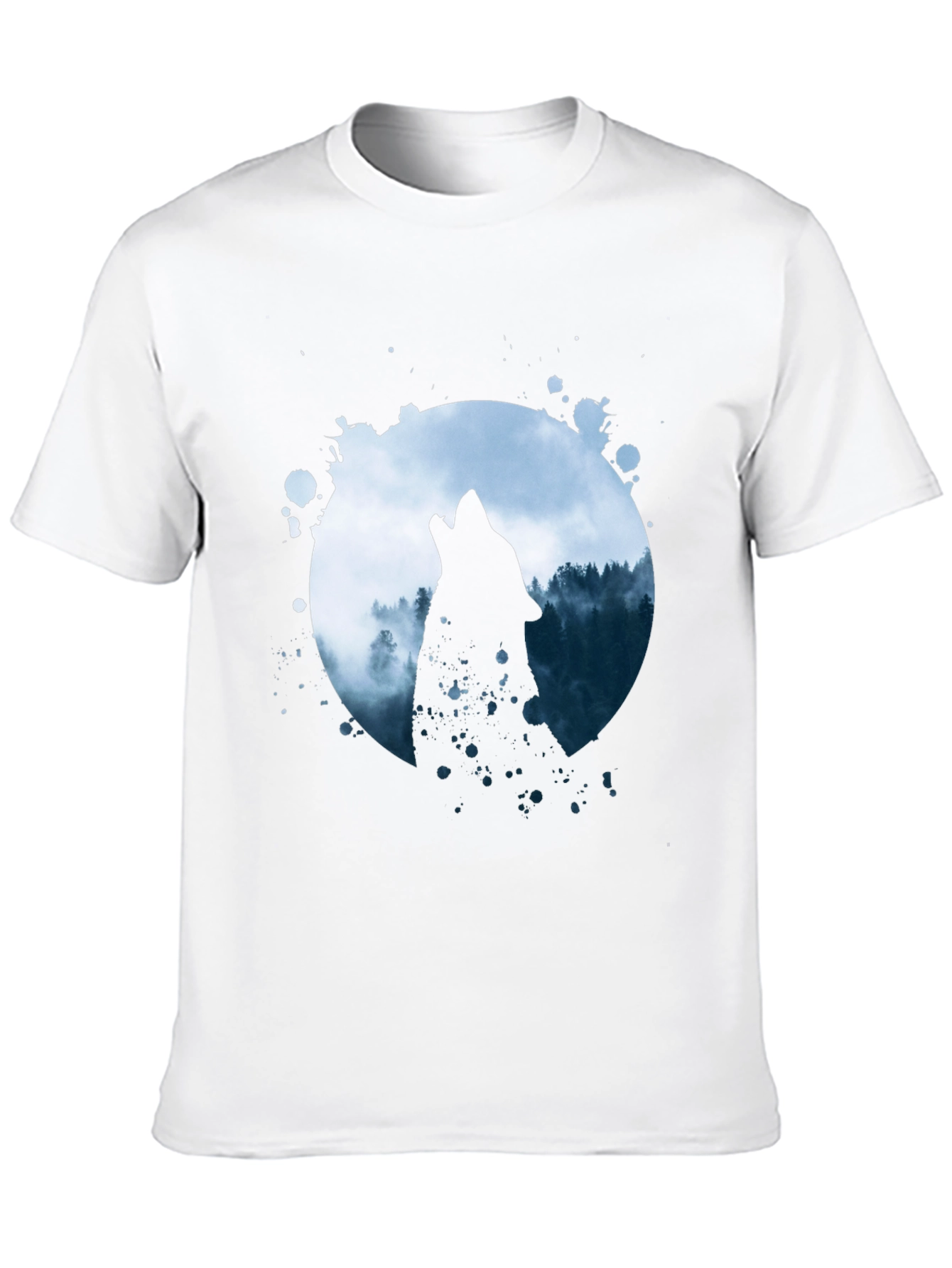 Black Wolf Howl Graphic Tee - Black Cotton Blend view 10