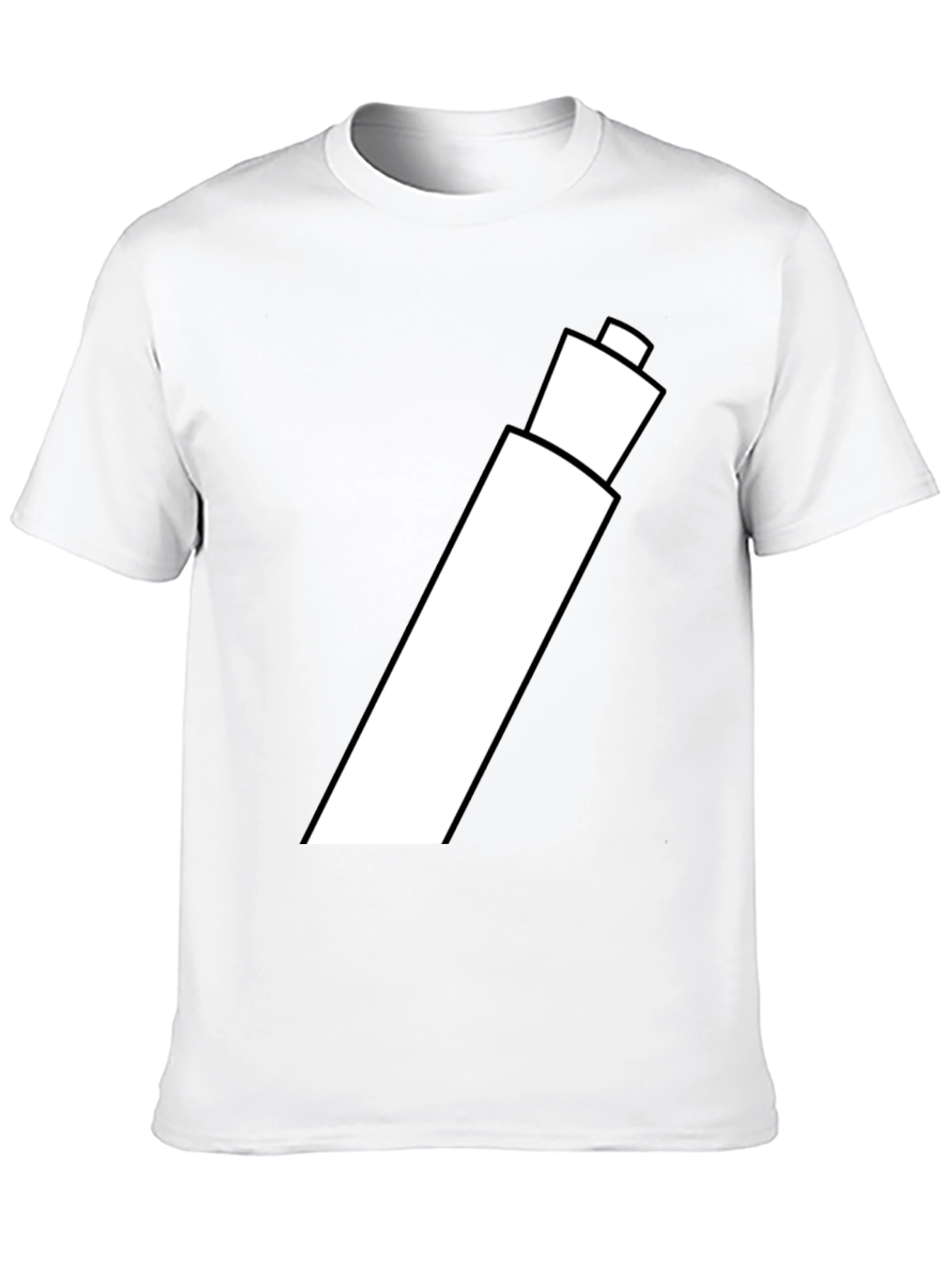 Black Men's Black Graphic T-Shirt - White Marker Design view 10
