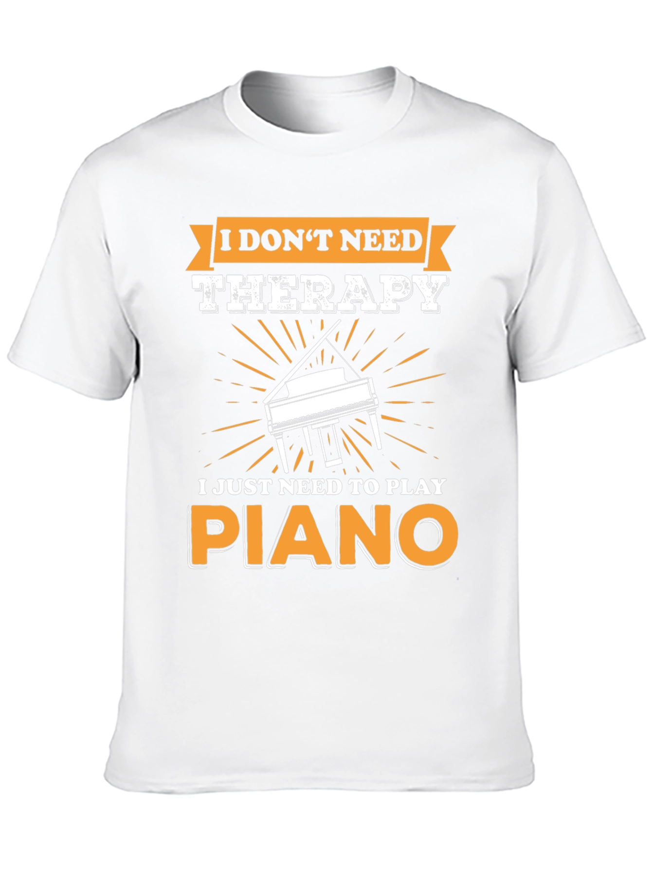 Black I Don't Need Therapy Piano T-Shirt view 10