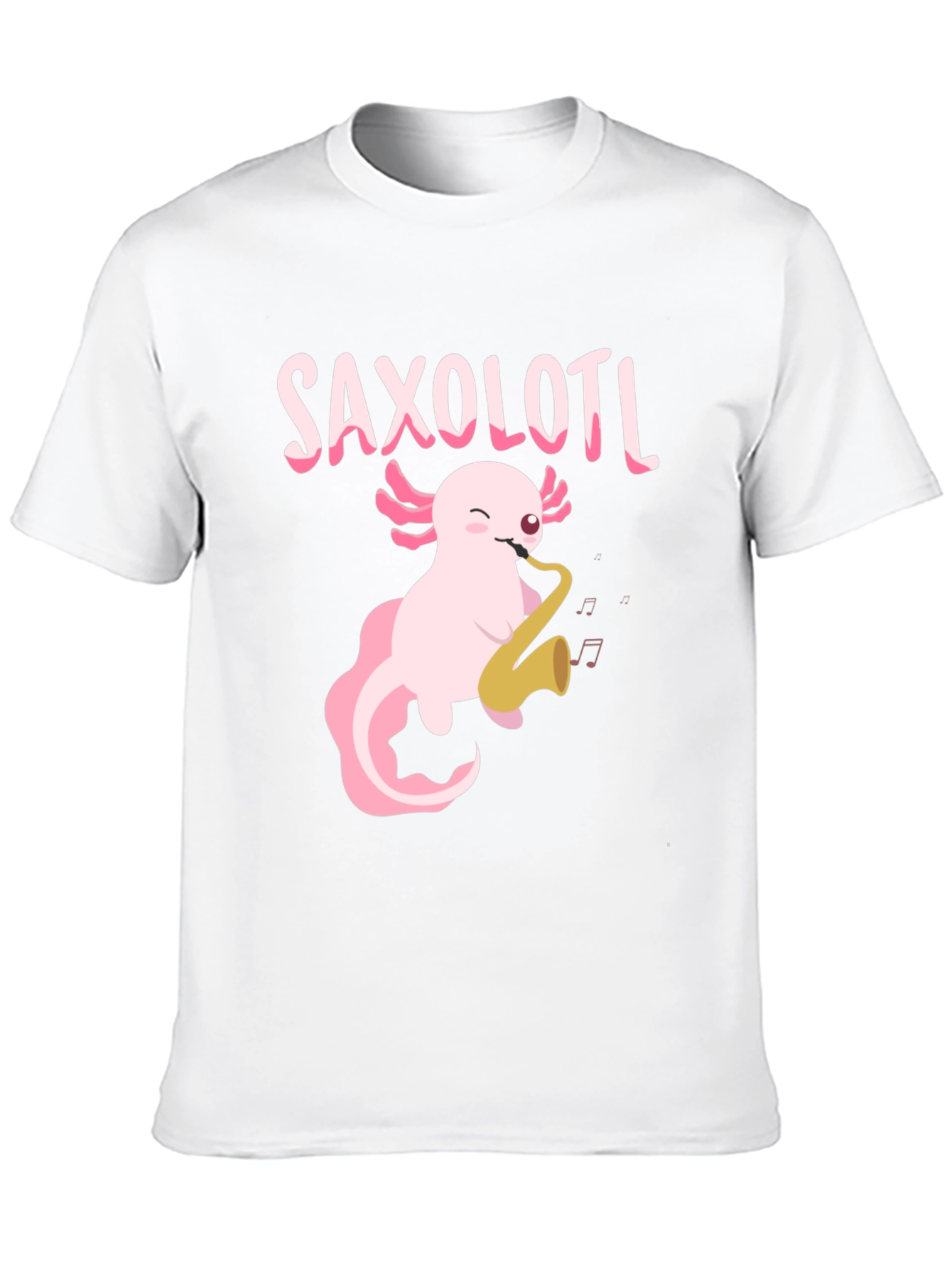 Black Saxolotl T-Shirt - Axolotl Playing Saxophone Tee view 10