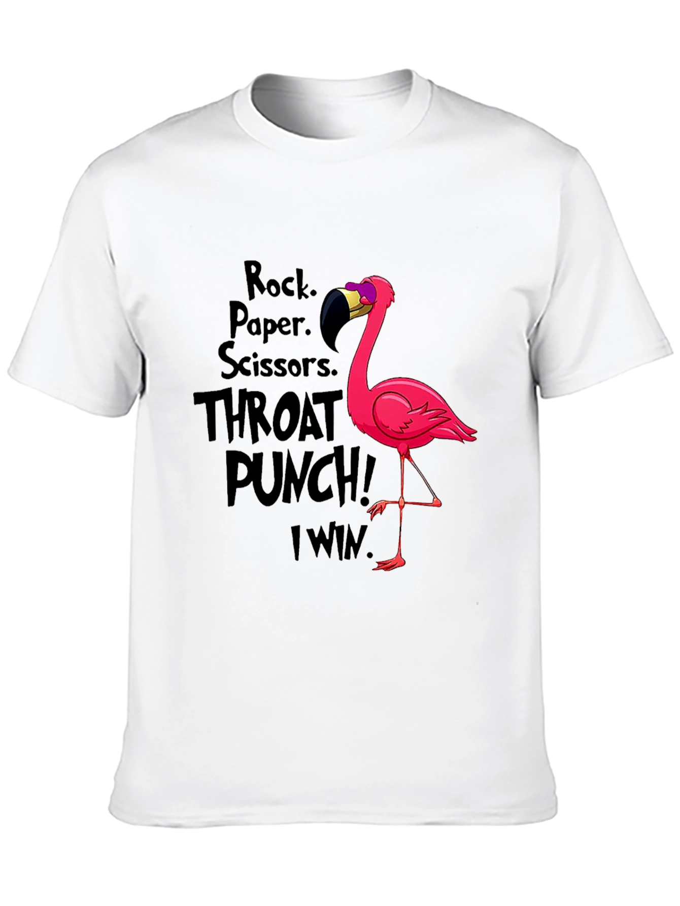 Black Rock Paper Scissors Flamingo T-Shirt view 10