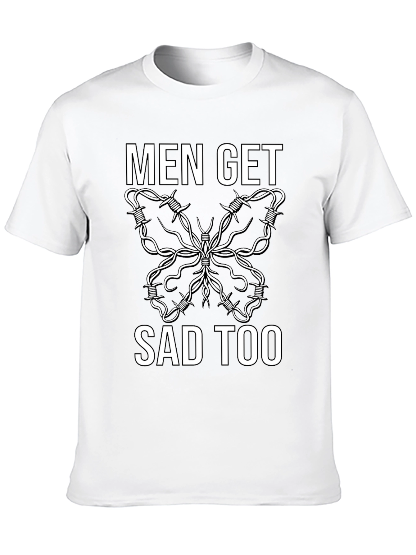 Black Men Get Sad Too Butterfly Barbed Wire Tee view 10