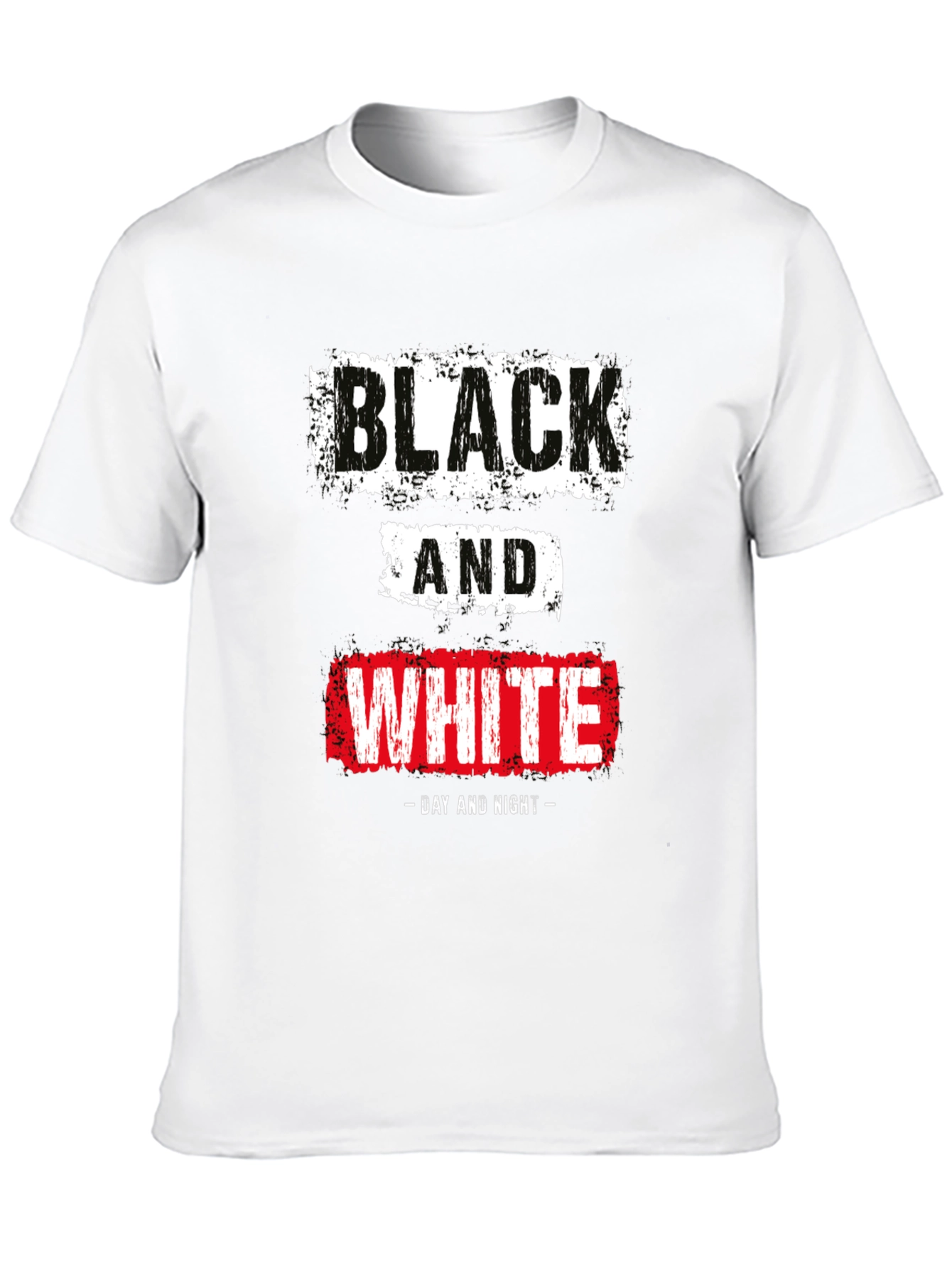 Black Black & White Day Night Graphic T-Shirt view 10