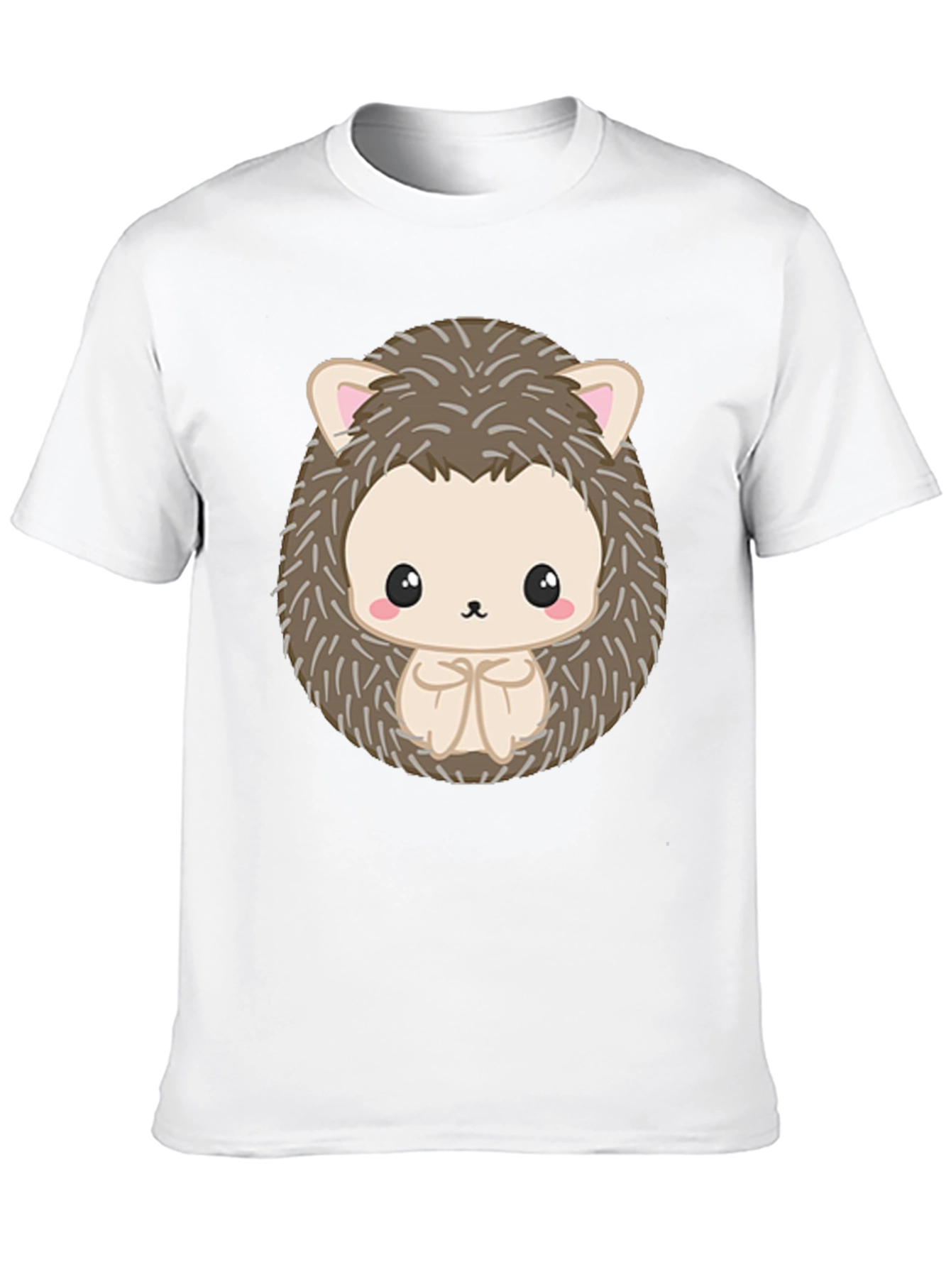 Black Cute Hedgehog Graphic Black T-Shirt view 10