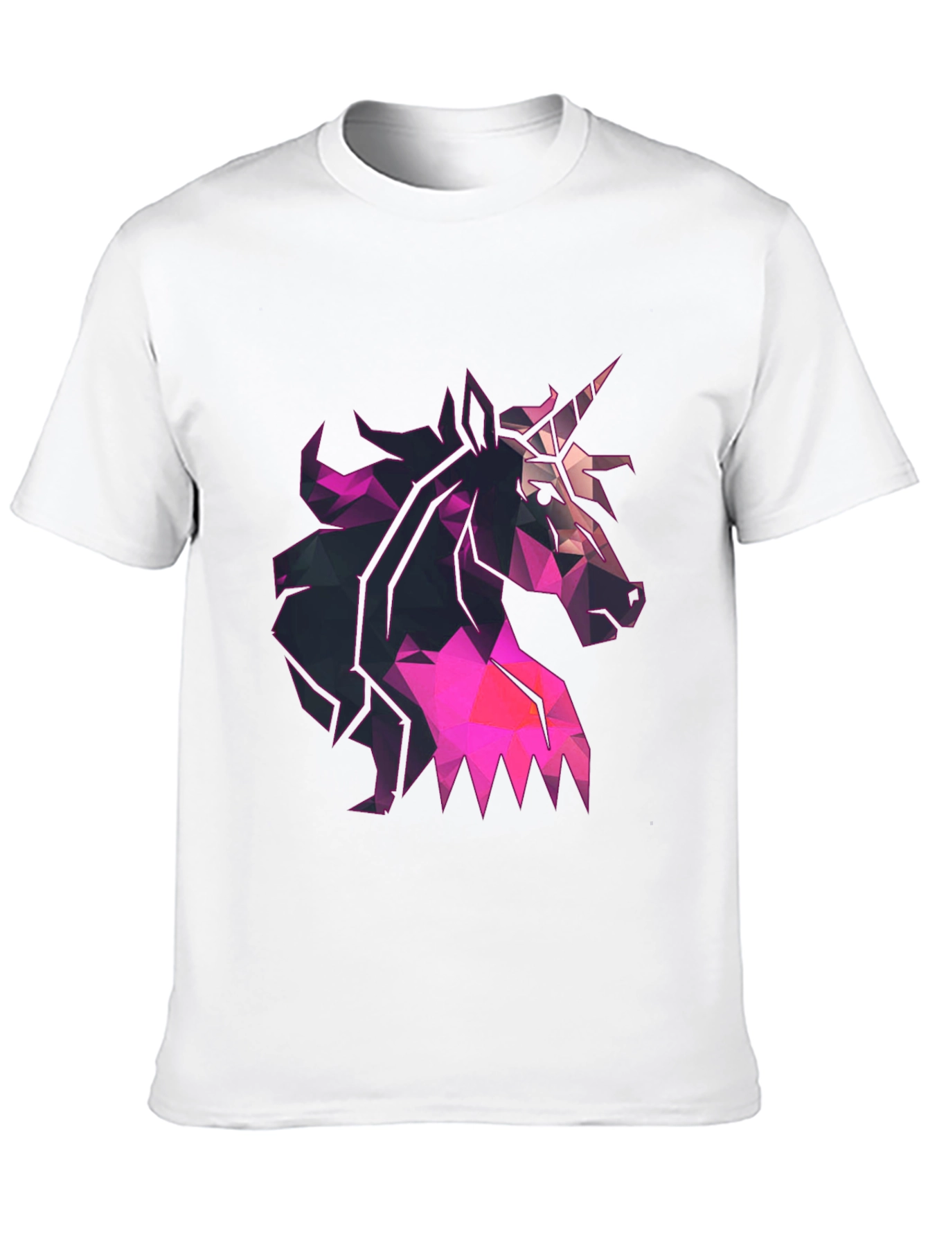 Black Geometric Unicorn Graphic Tee - Black T-Shirt view 10