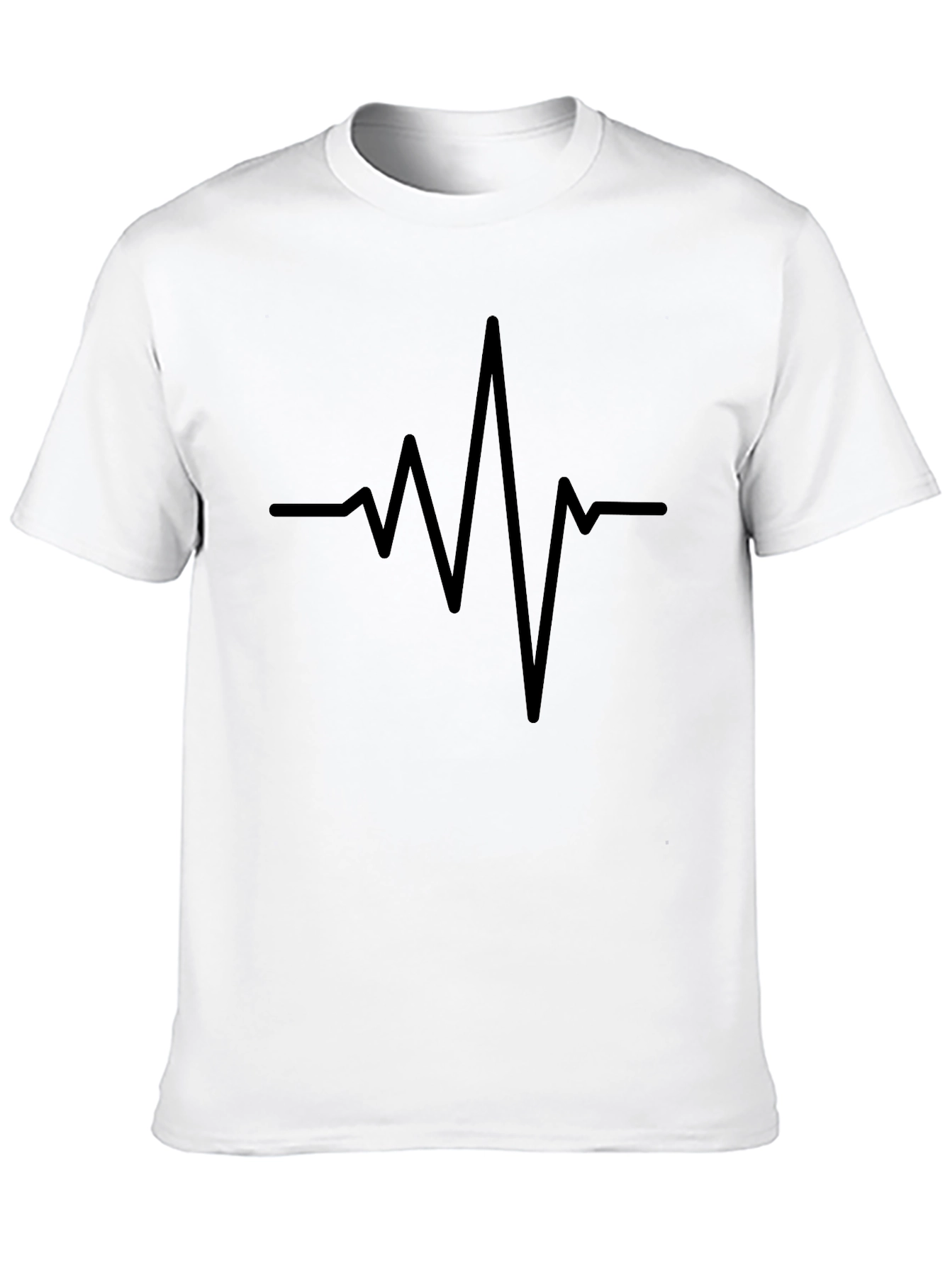 Black Heartbeat Graphic T-Shirt - Stylish Minimalist Design view 10