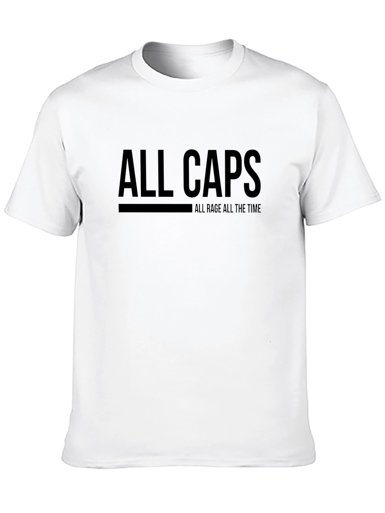 Black All Caps All Rage T-Shirt - Bold Statement Tee view 10