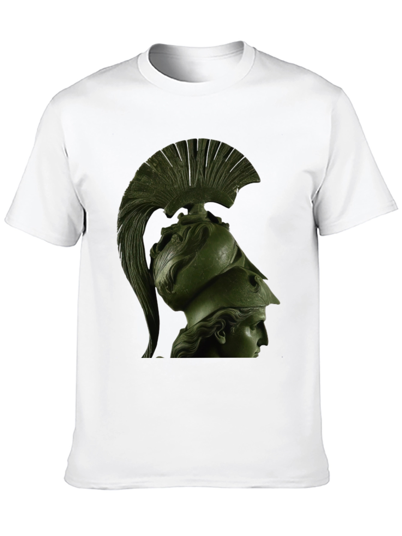 Black Spartan Helmet Graphic Tee - Black Cotton T-Shirt view 10