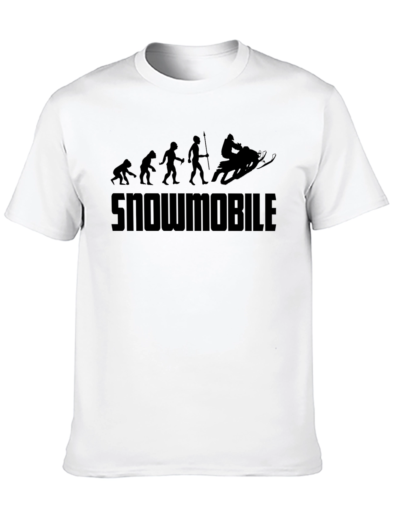 Black Snowmobile Evolution T-Shirt - Black Graphic Tee view 10