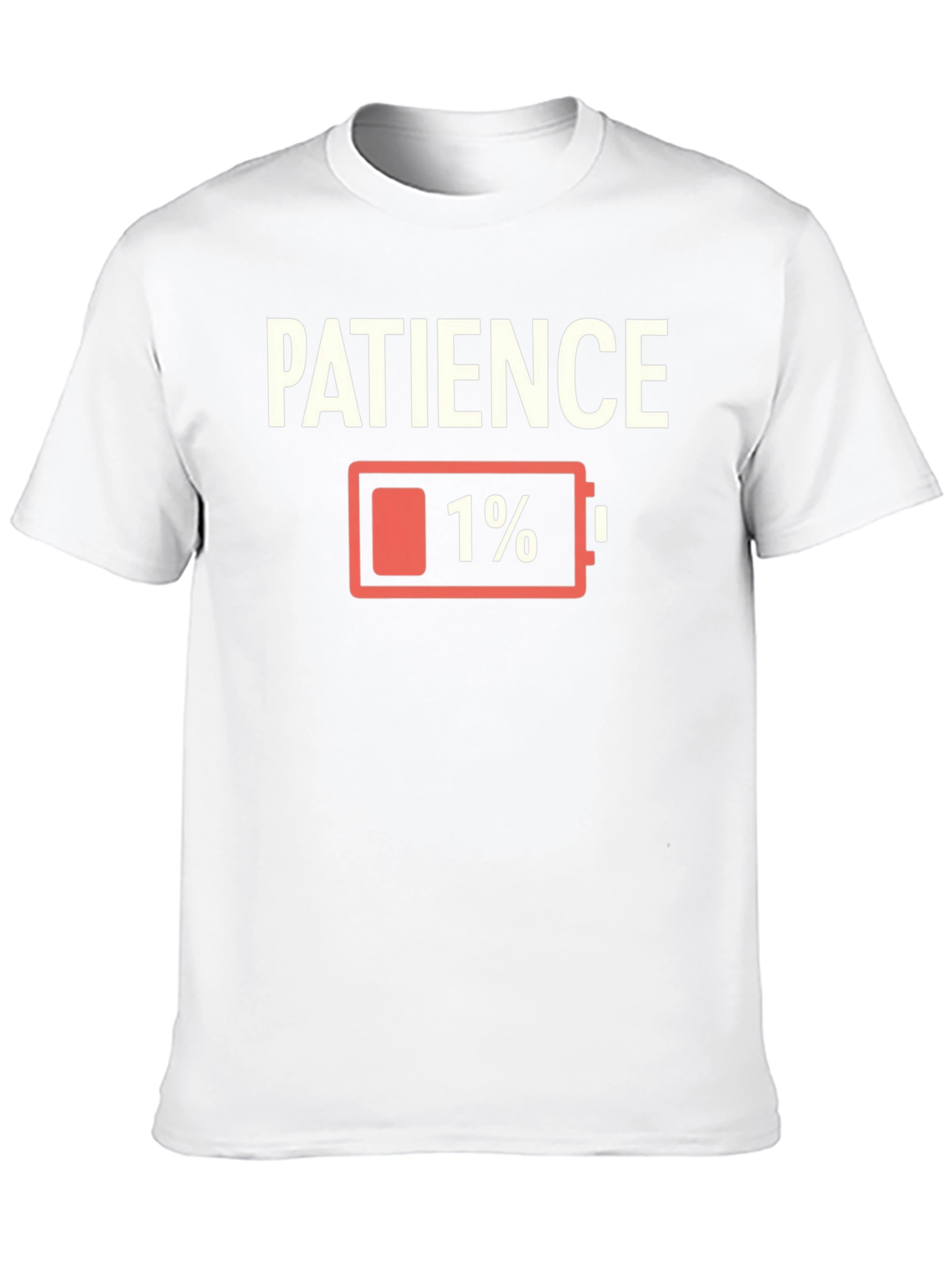 Black Patience 1% Black Graphic T-Shirt - Low Battery Humor view 10