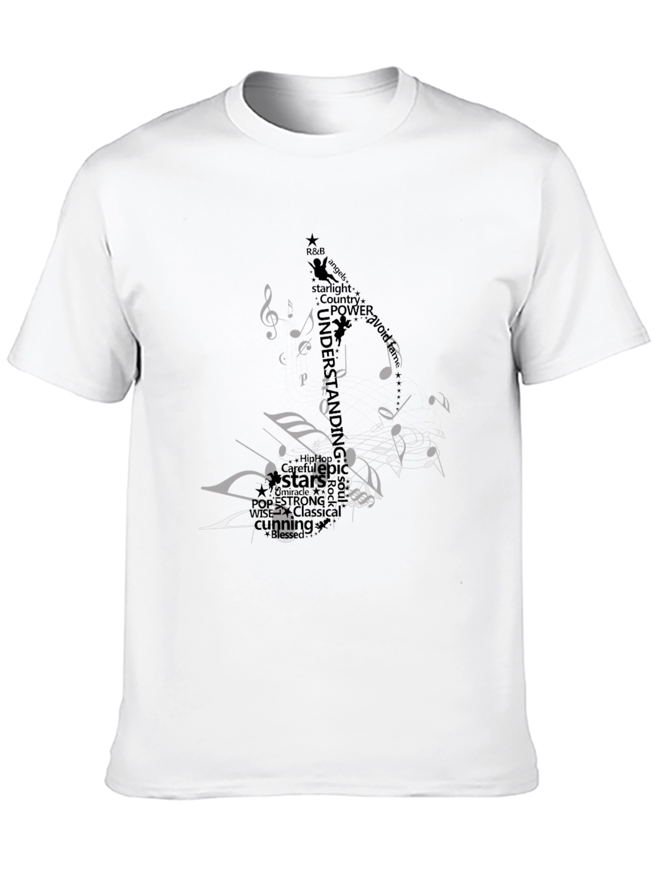 Black Musical Note Graphic Black T-Shirt view 10