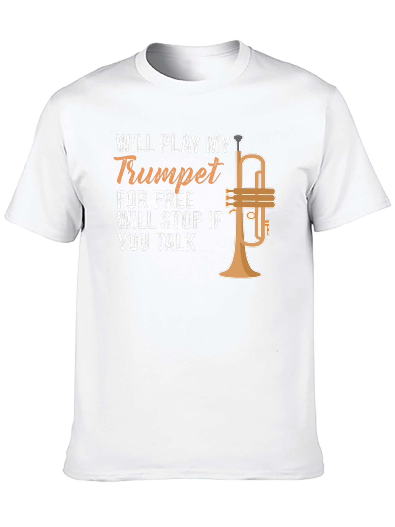 Black Trumpet Player T-Shirt - Will Play for Free! view 10