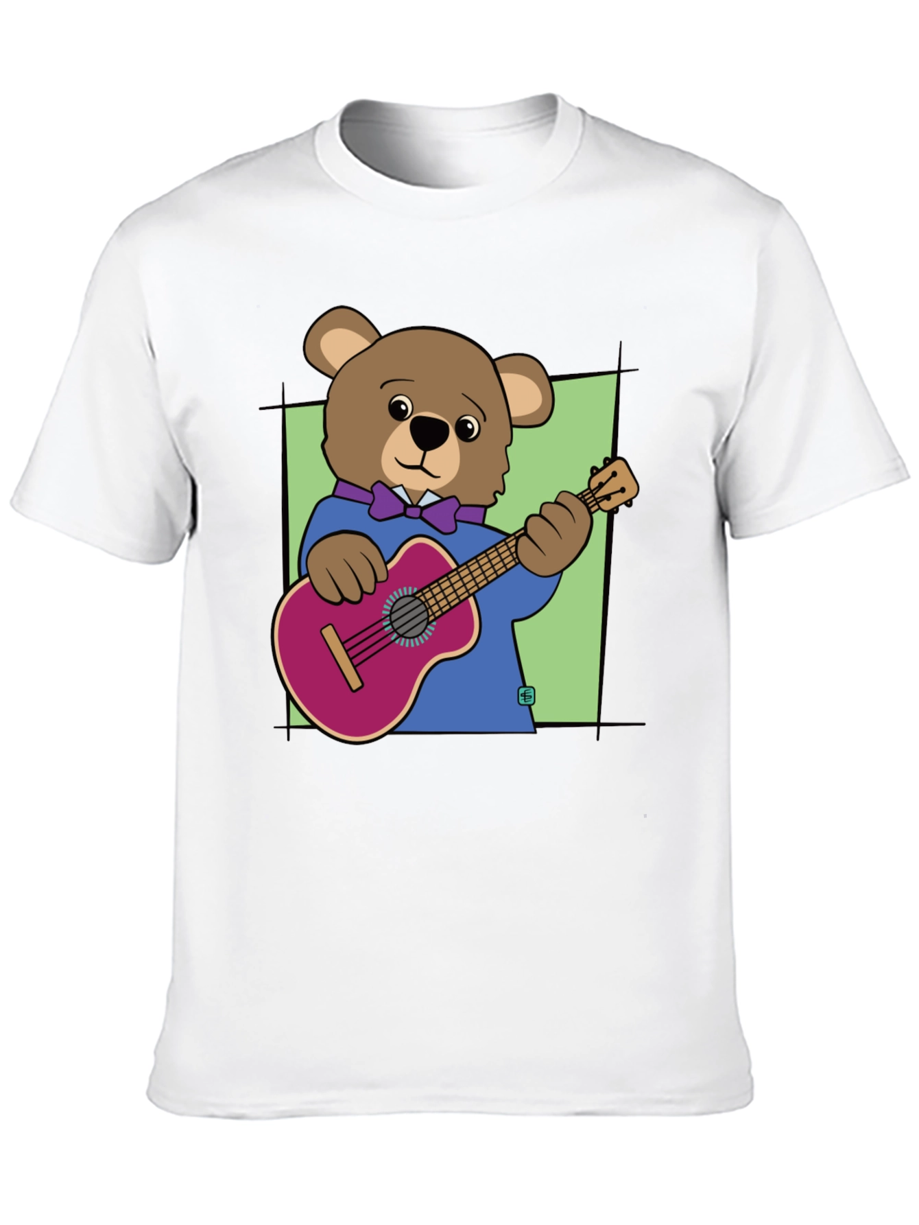 Black Bear Playing Guitar Graphic Tee - Cool Musician T-Shirt view 10