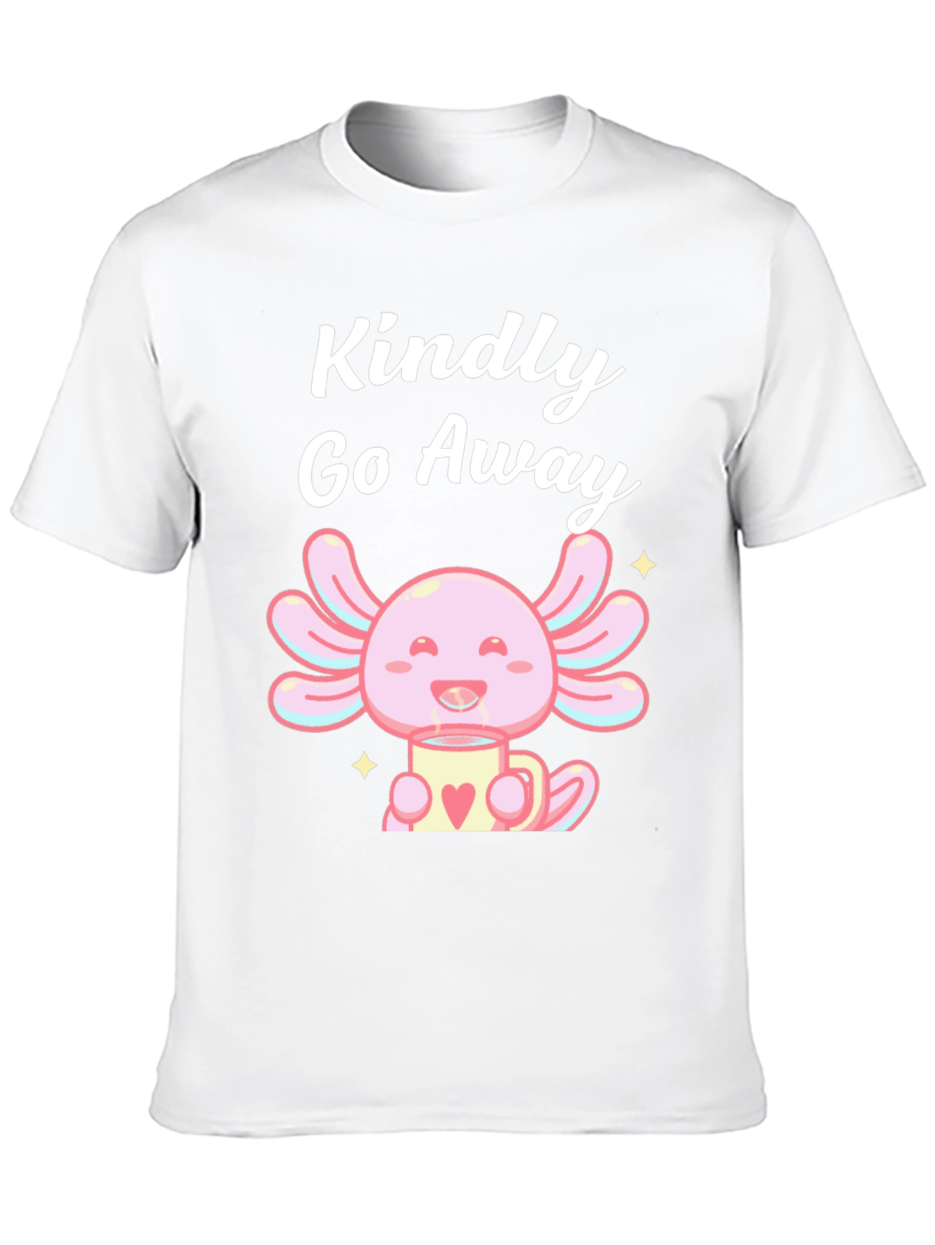 Black Kindly Go Away Axolotl T-Shirt view 10