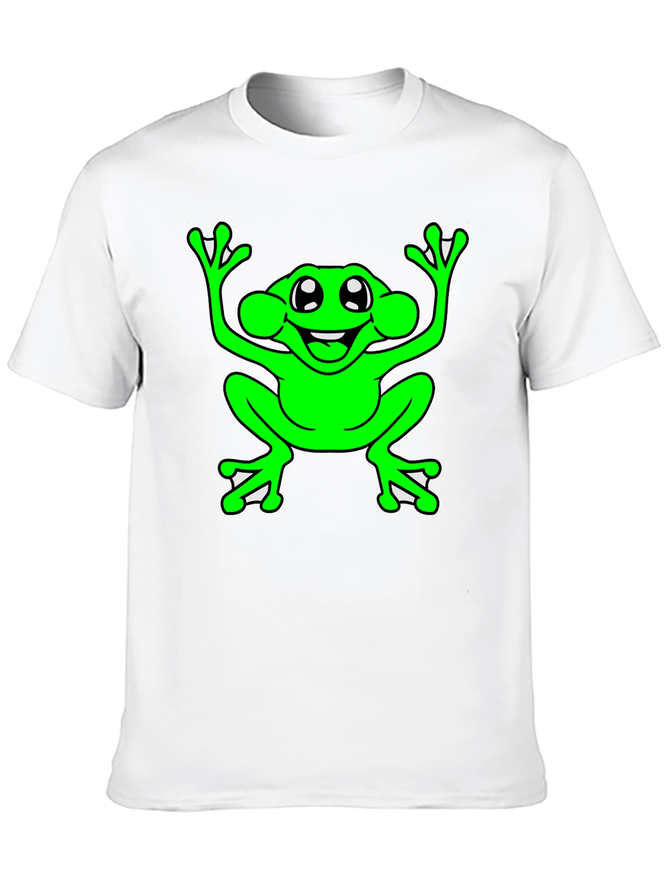 Black Funny Frog Graphic T-Shirt - Black Cotton Tee view 10