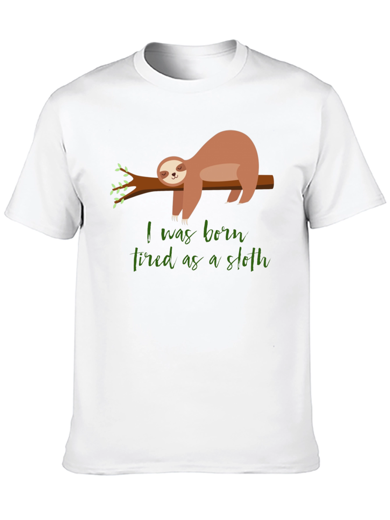 Black Born Tired Sloth Graphic T-Shirt - Unisex Cotton Tee view 10
