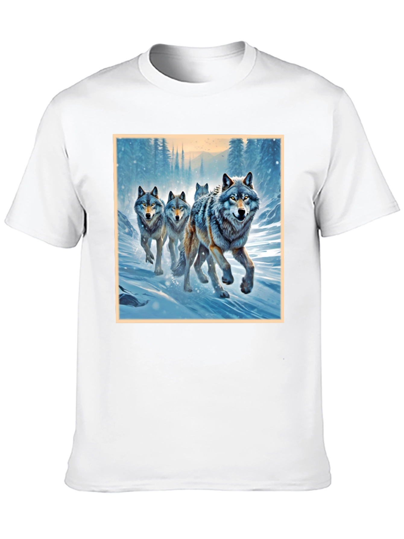 Black Wolf Pack Graphic Tee - Black Cotton Blend Shirt view 10